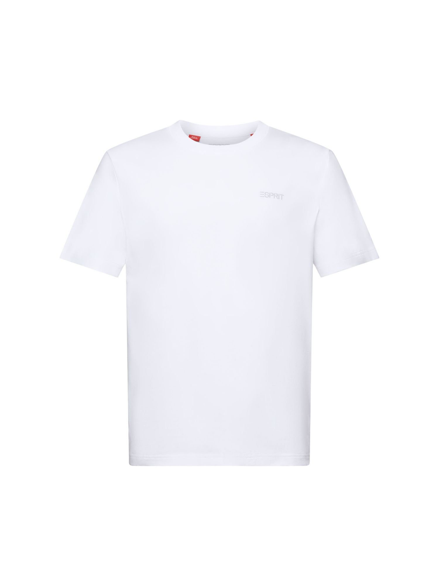 Esprit Unisex (1-tlg) T-Shirt WHITE Logo-T-Shirt