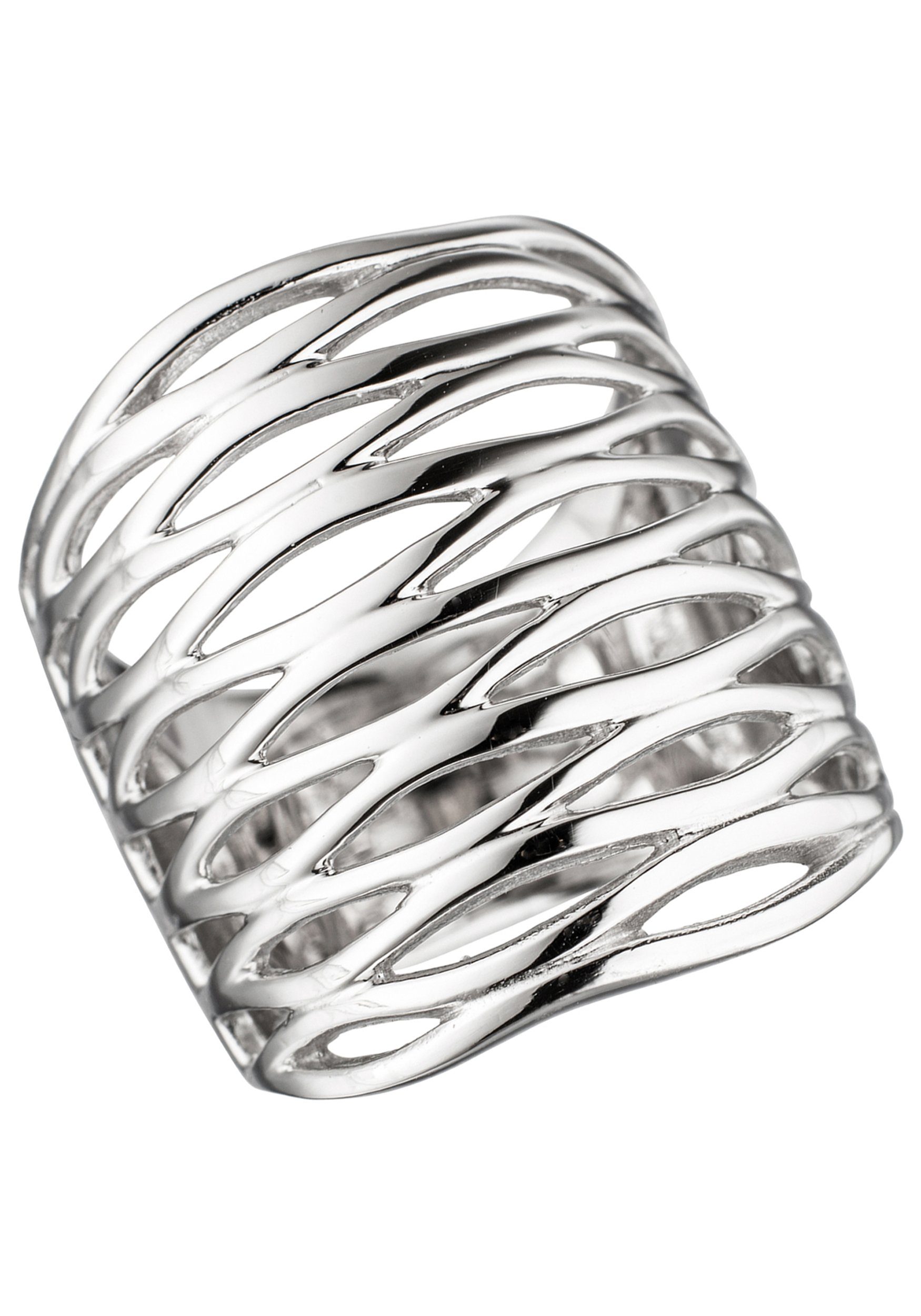 JOBO Silberring, breit 925 Silber, Hochwertiger breiter Ring