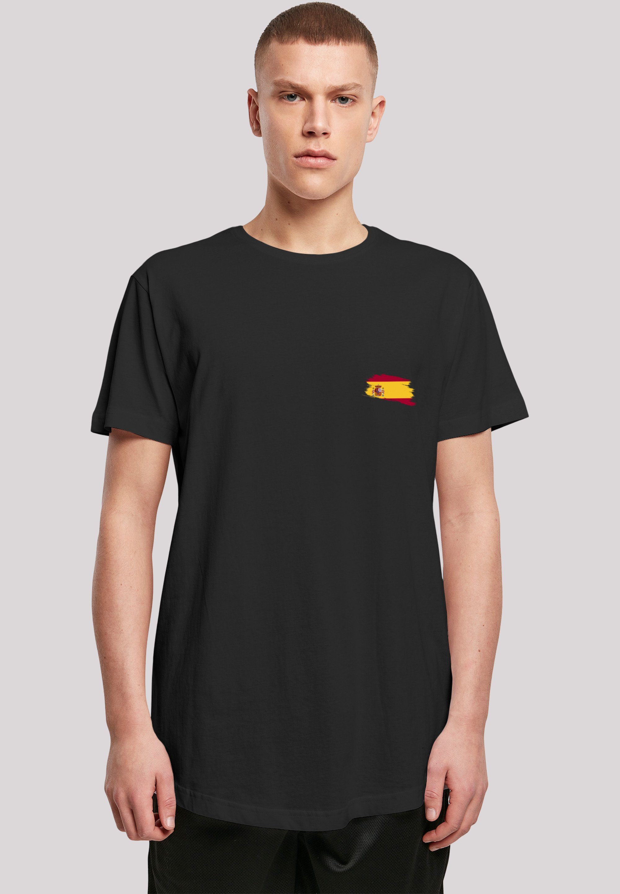 schwarz T-Shirt Spanien Spain F4NT4STIC Print Flagge