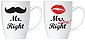 BRUBAKER Tasse »2er-Set Kaffeetassen Mr. Right & Mrs. Always Right«, Keramik, Kaffeebecher in Geschenkpackung mit Grußkarte, Becher Tassen Geschenkset für Paare, Bild 2