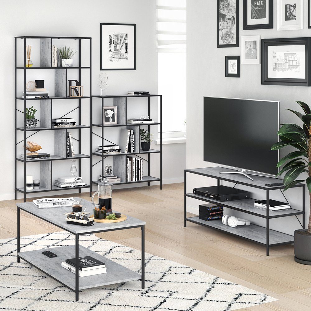 Vicco Couchtisch Fyrk, Beton/Schwarz, 108 x 52 cm günstig online kaufen