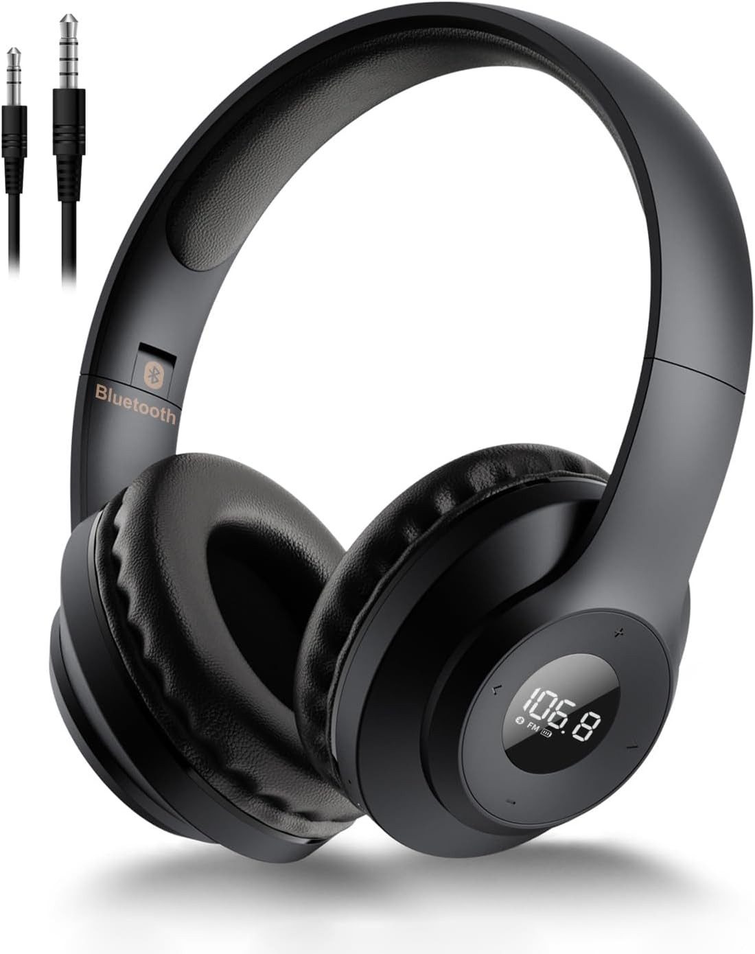 ibettertec Over-Ear-Kopfhörer, Kopfhörer-Radio mit Bluetooth 5.3 und AUX Bluetooth-Kopfhörer (Taktloses DSP-FM-Radio Kopfhörer, integrierter Akku, 3,5 mm AUX)