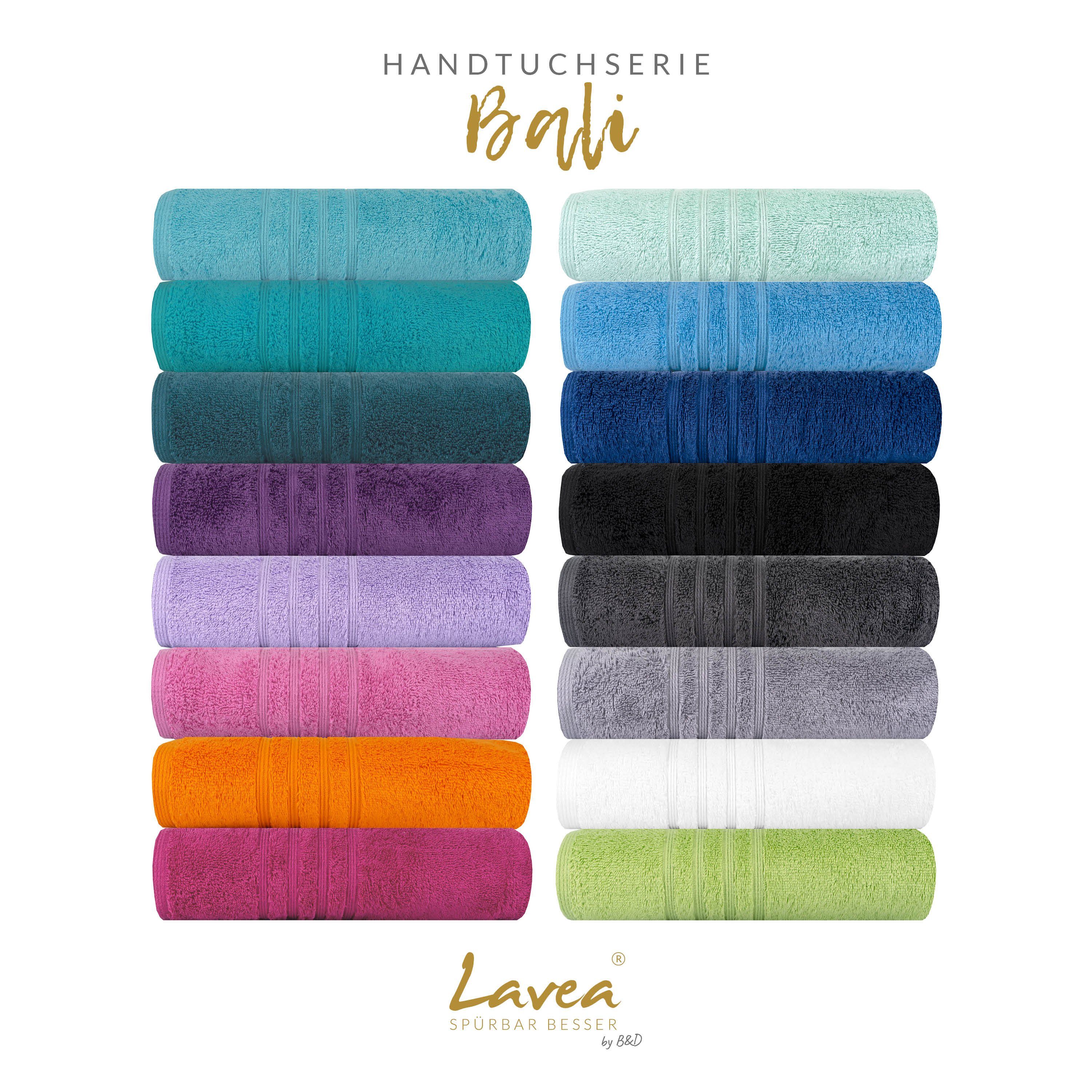 Lavea Handtuch Serie Bali, 50 x 100cm, aus 100% Bio-Baumwolle Hellgrau