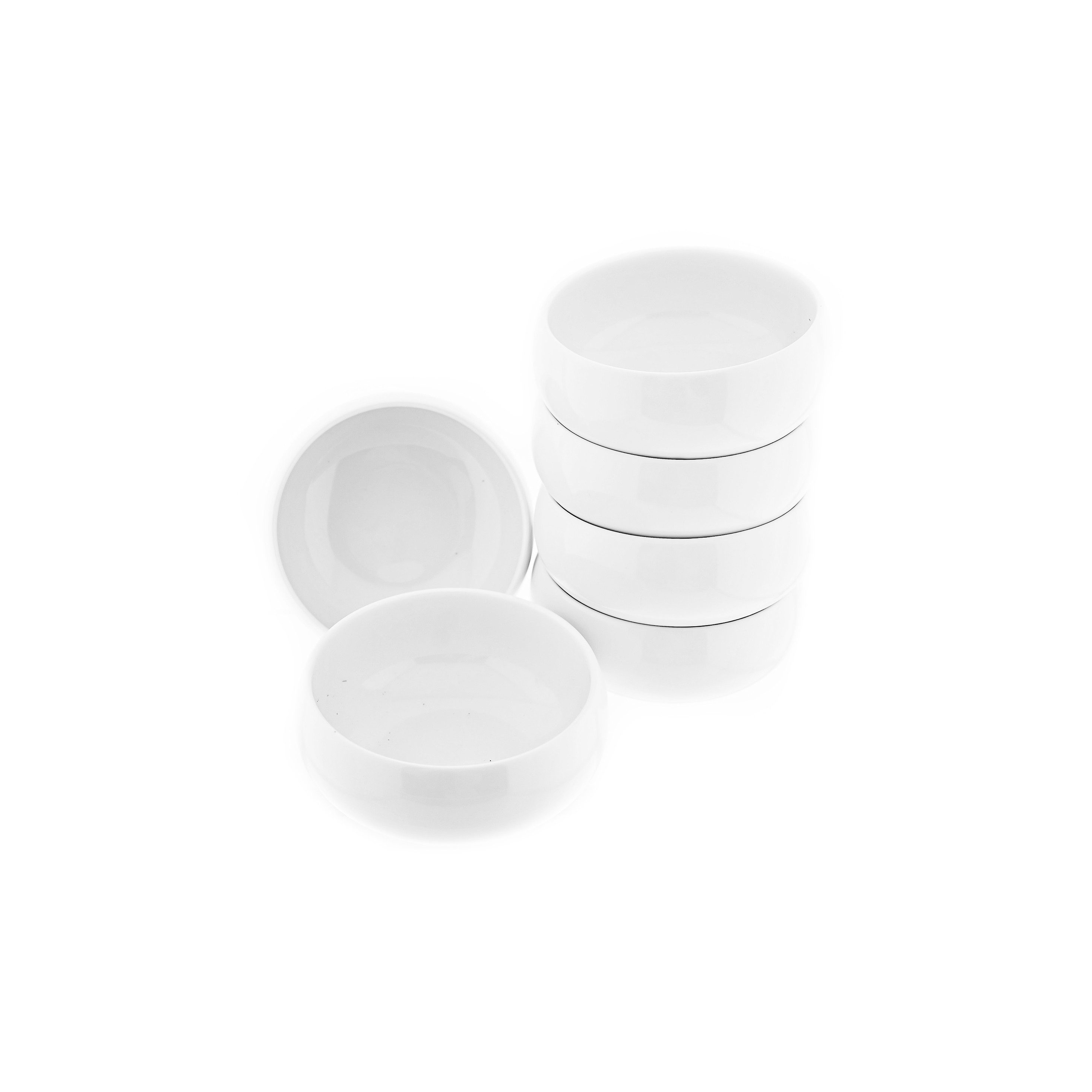 Dessertschale Belicia 6er Schalen Set Porzellan in Weiß Hochglanz Rund für Desserts
