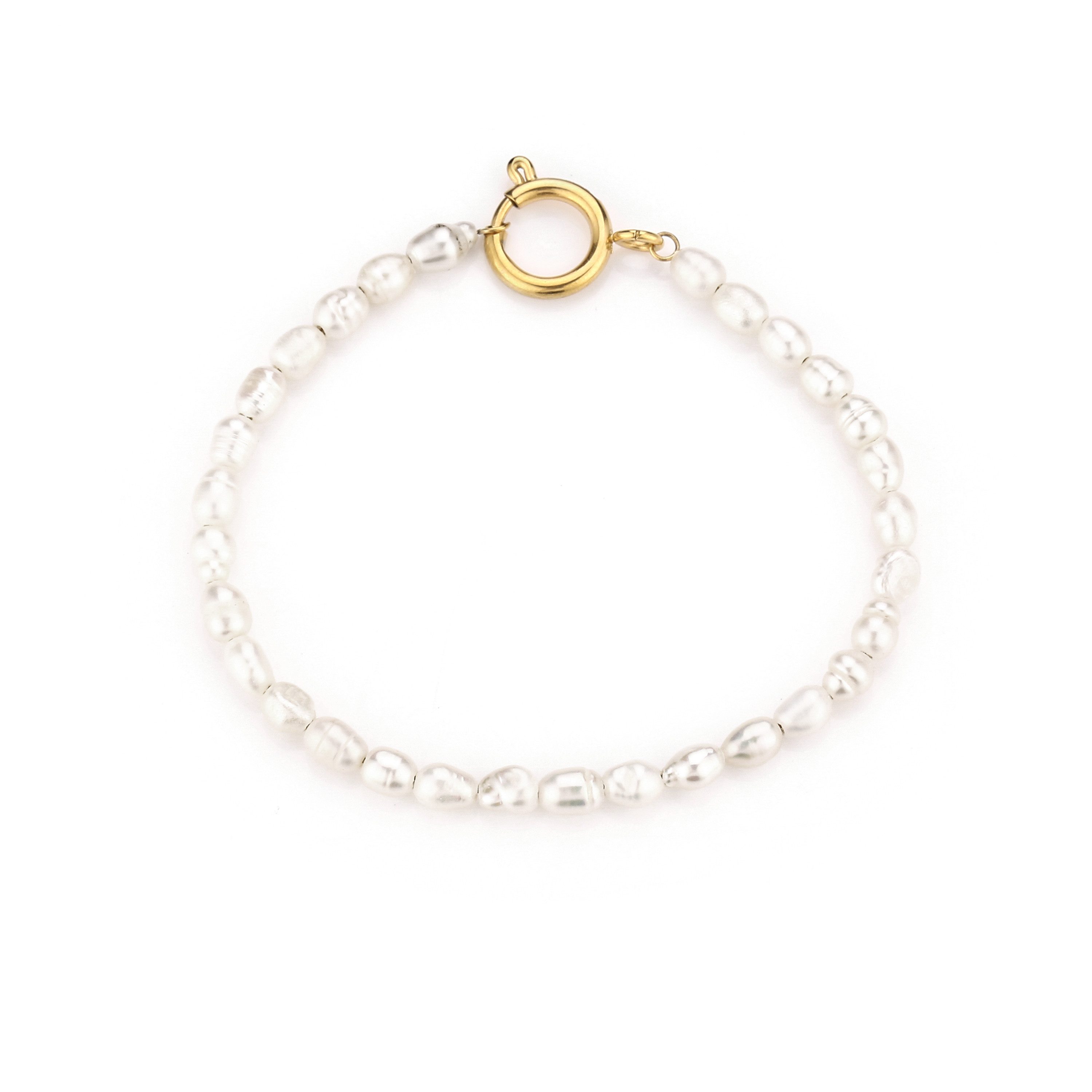 MIRROSI Perlenarmband Süsswasser Perlen Armband 17cm günstig online kaufen