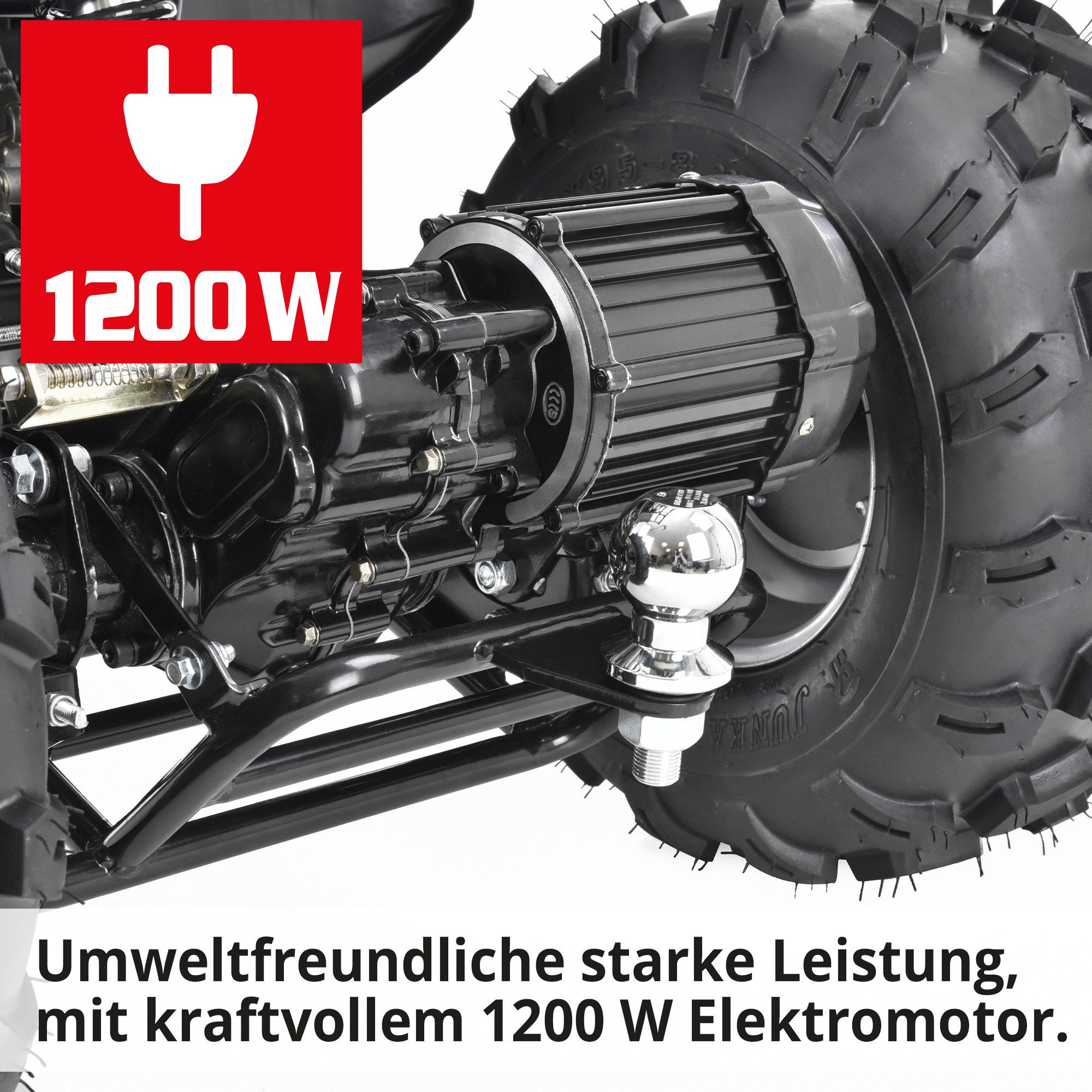 Hecht E-Quad 56150, 45 km/h, Anhängerkupplung, 1200W, 60V/20Ah Akku, 42km Reichweite