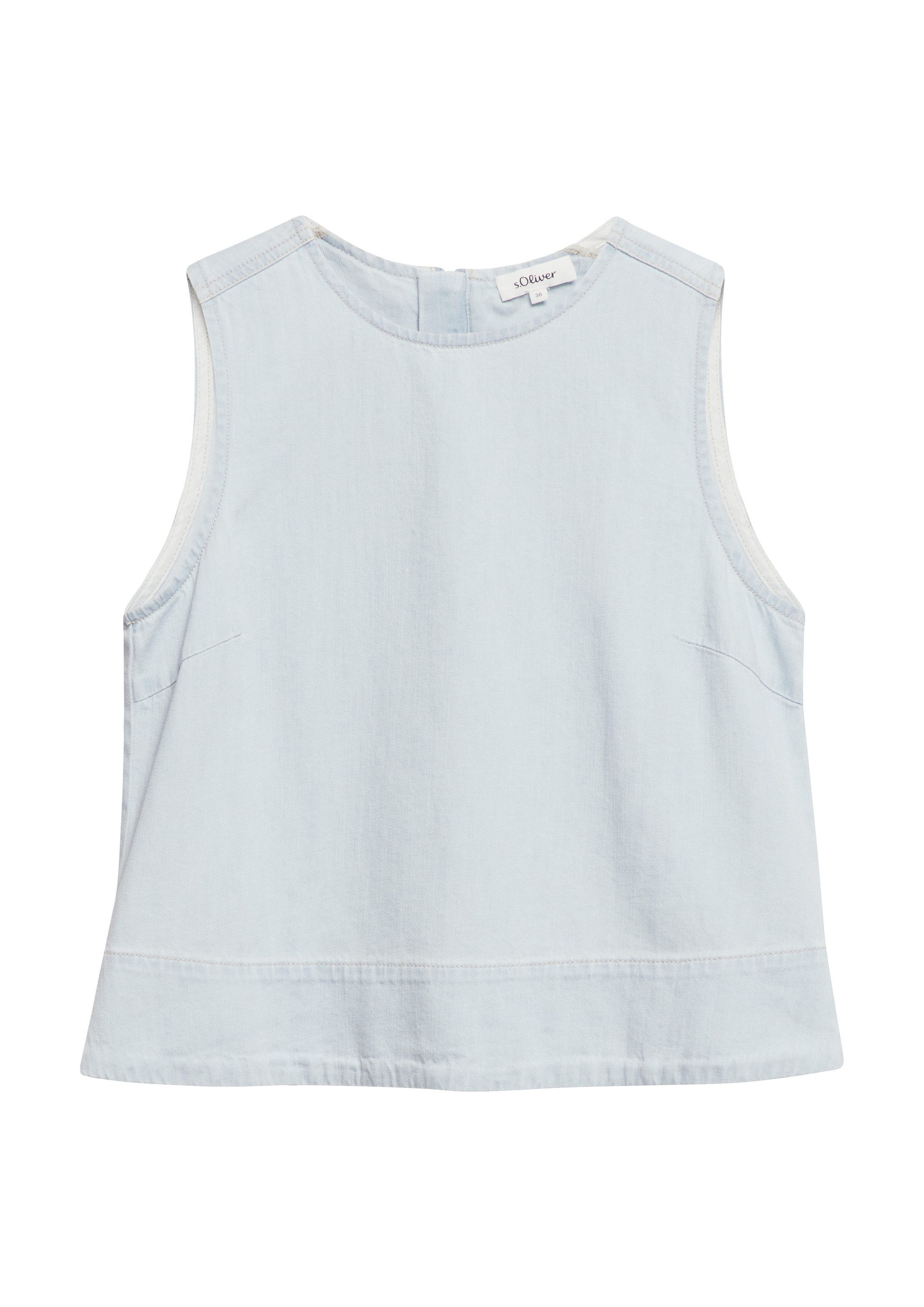 s.Oliver Blusentop Bluse Denim-Top aus Leinenmix