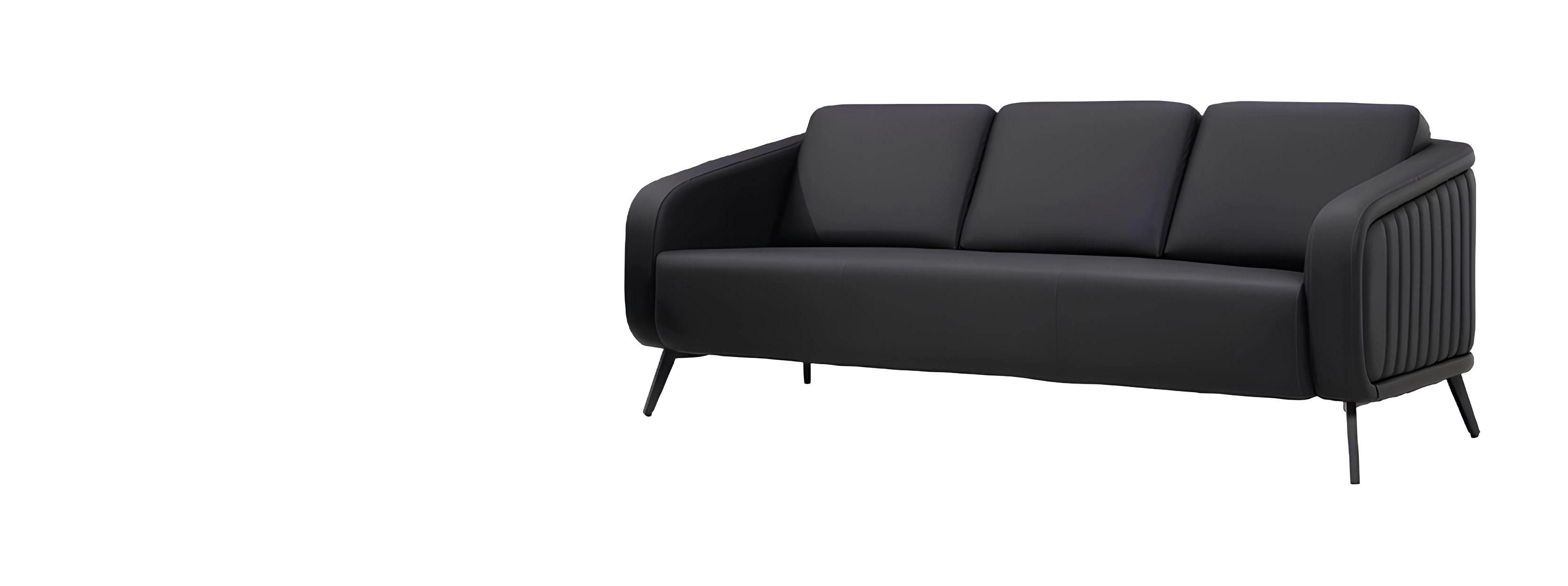 Xlmoebel Sessel Designer Leder Sofa mit eleganter Polsterung für stilvolle Büros (3-Sitzer Sofa + Sessel), Hergestellt in Europa