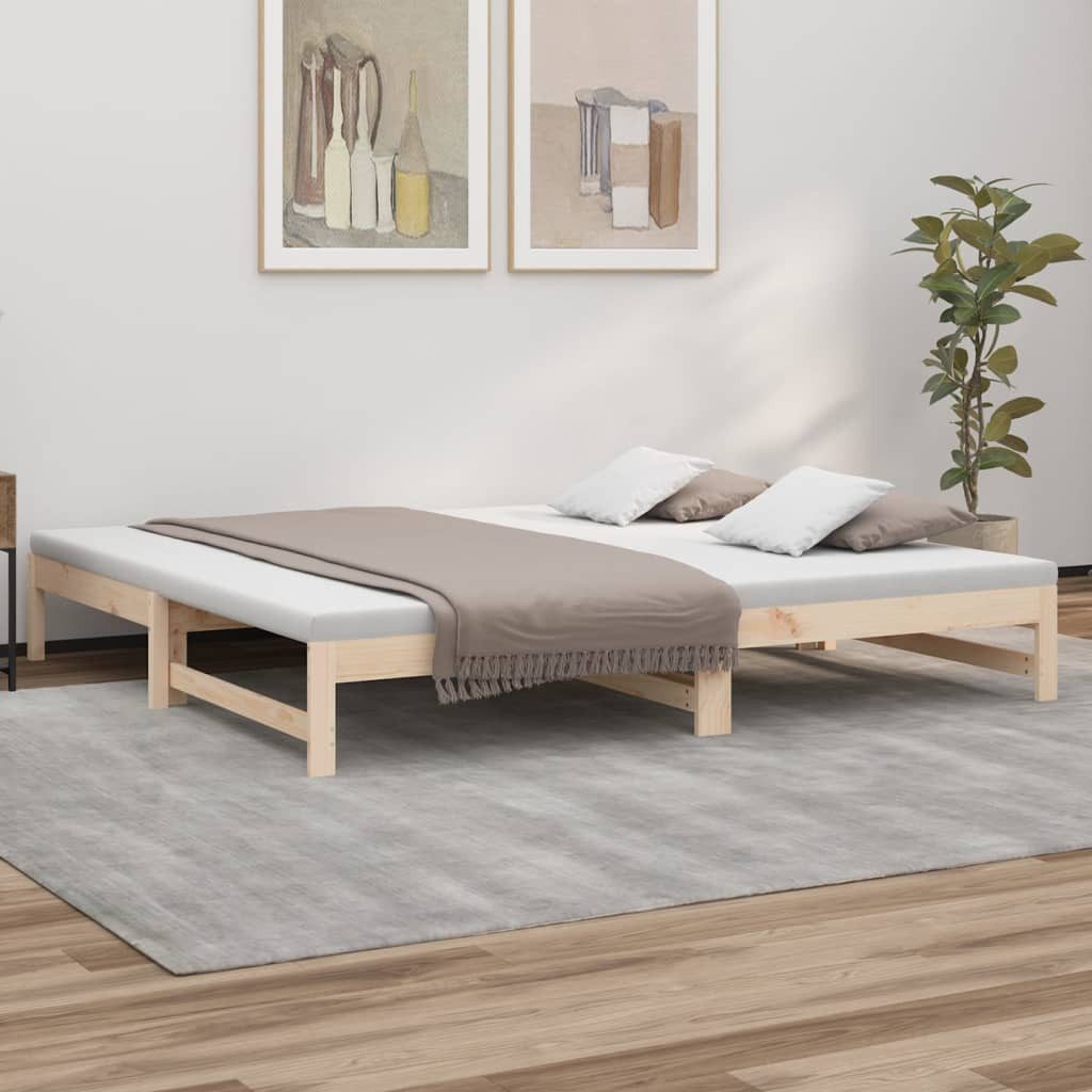 vidaXL Bett, Tagesbett Ausziehbar 2x(80x200) cm Massivholz Kiefer günstig online kaufen