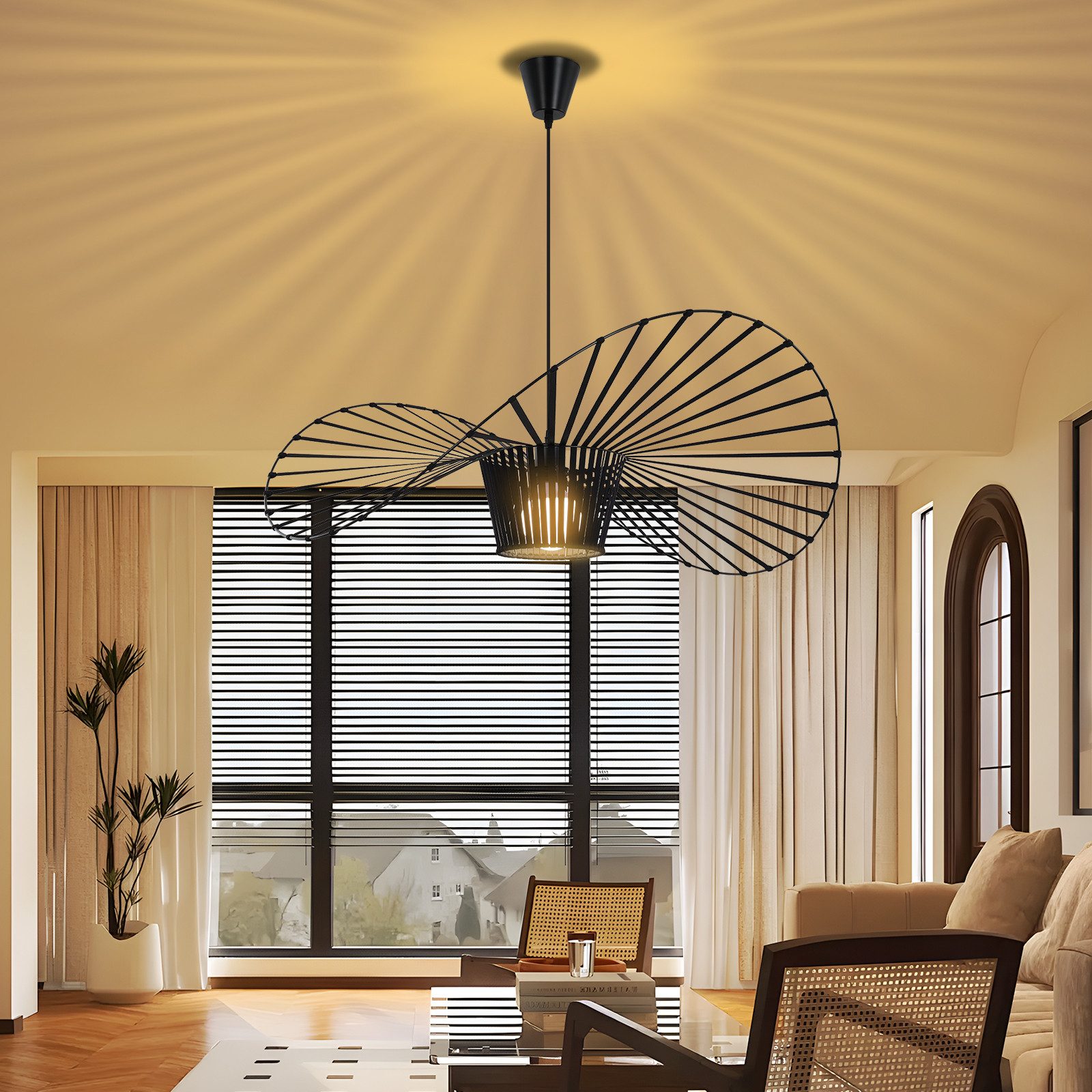 Nettlife Pendelleuchte Vintage Schwarz Esstisch E27 Hängelampe 60/80/100/12 günstig online kaufen