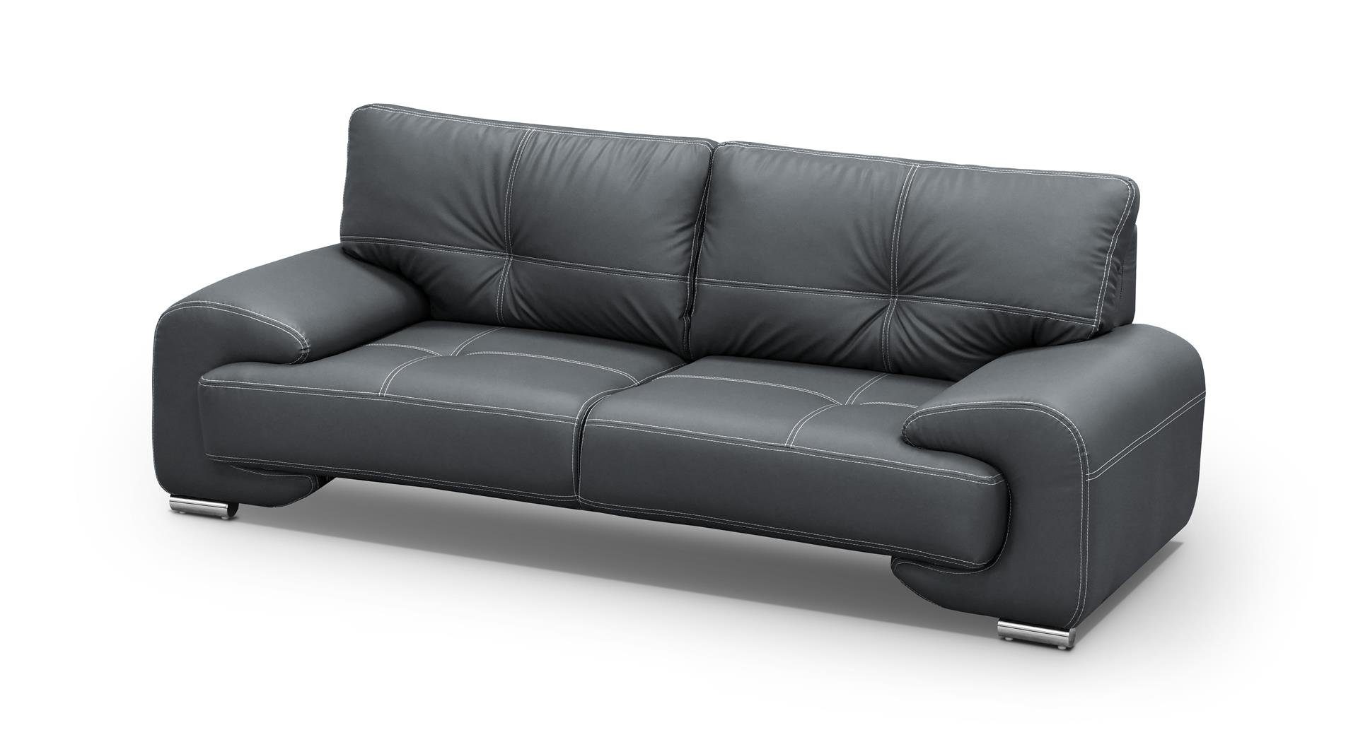 Dreisitzer OMEGA Beautysofa Sofa (dolaro Neu 40) Anthrazit Sofa Couch