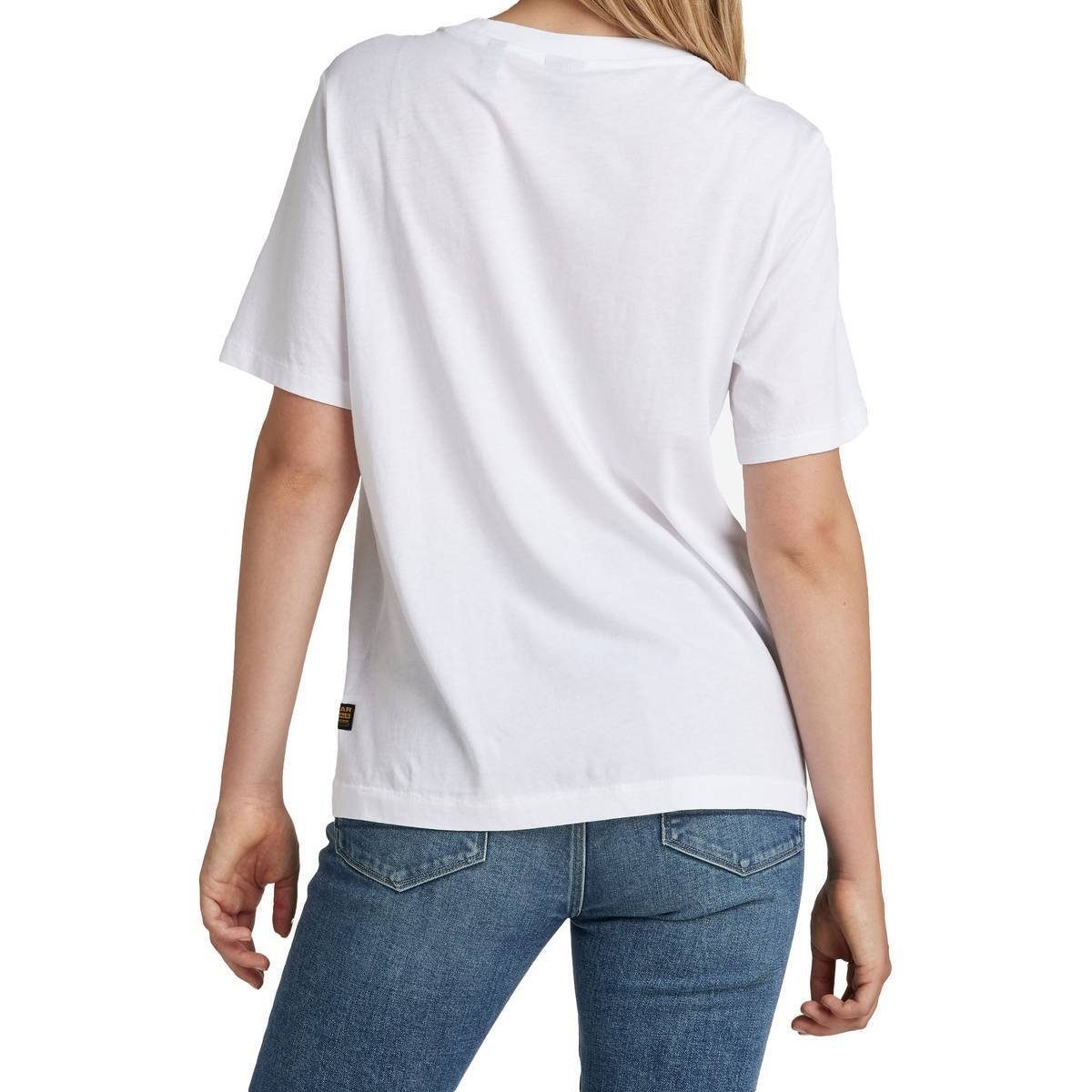 G-Star RAW T-Shirt - Fit Weiß T-Shirt Originals Regular Damen Label