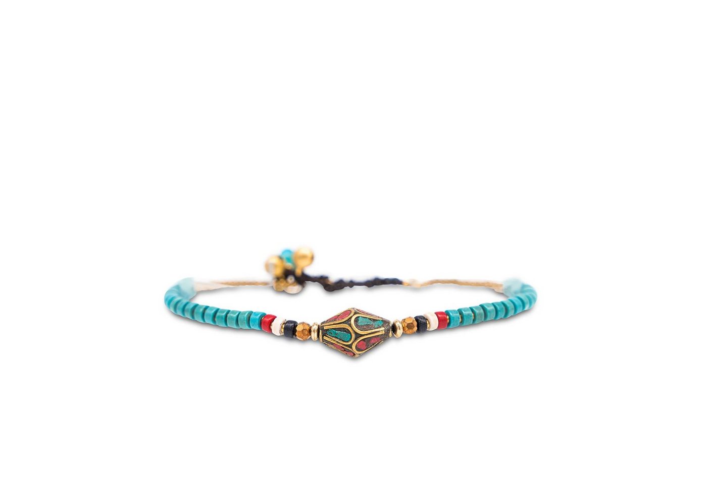 Made by Nami Fußkette Surfer Fußkettchen mit Perlen Damen & Mädchen Boho Fußkette, Hippie Fußkettchen Festival Schmuck
