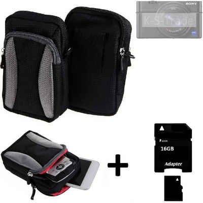 K-S-Trade Kameratasche für Sony RX100 Vll, Gürtel Tasche Holster Umhänge Tasche Fototasche Schutz Hülle