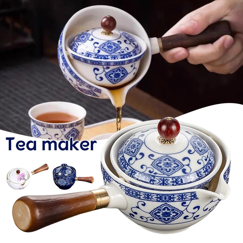 Teekanne Porzellan, Teekocher 360° Teekanne Aus Chinesischer, Drehbarer Blusmart