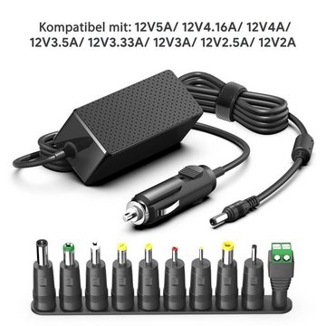 HKY 12V 5A 4A 3A 2A 1A Universal Auto Netzteil Adapter Stromversorgung KFZ-Netzteil (TouchSystems Monitore Fernseher DVD TV Verstärker Kamerasystem)