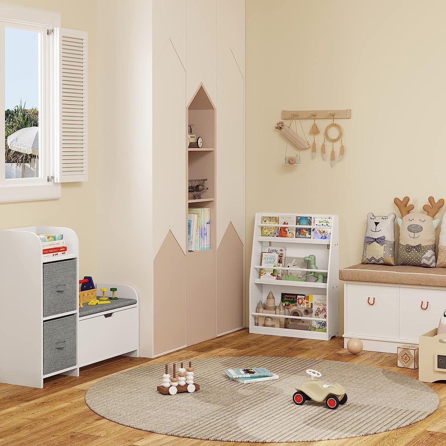 EUGAD Kinderregal, 1-tlg., Kinderbücherregal mit 3 offenen Fächern aus MDF günstig online kaufen