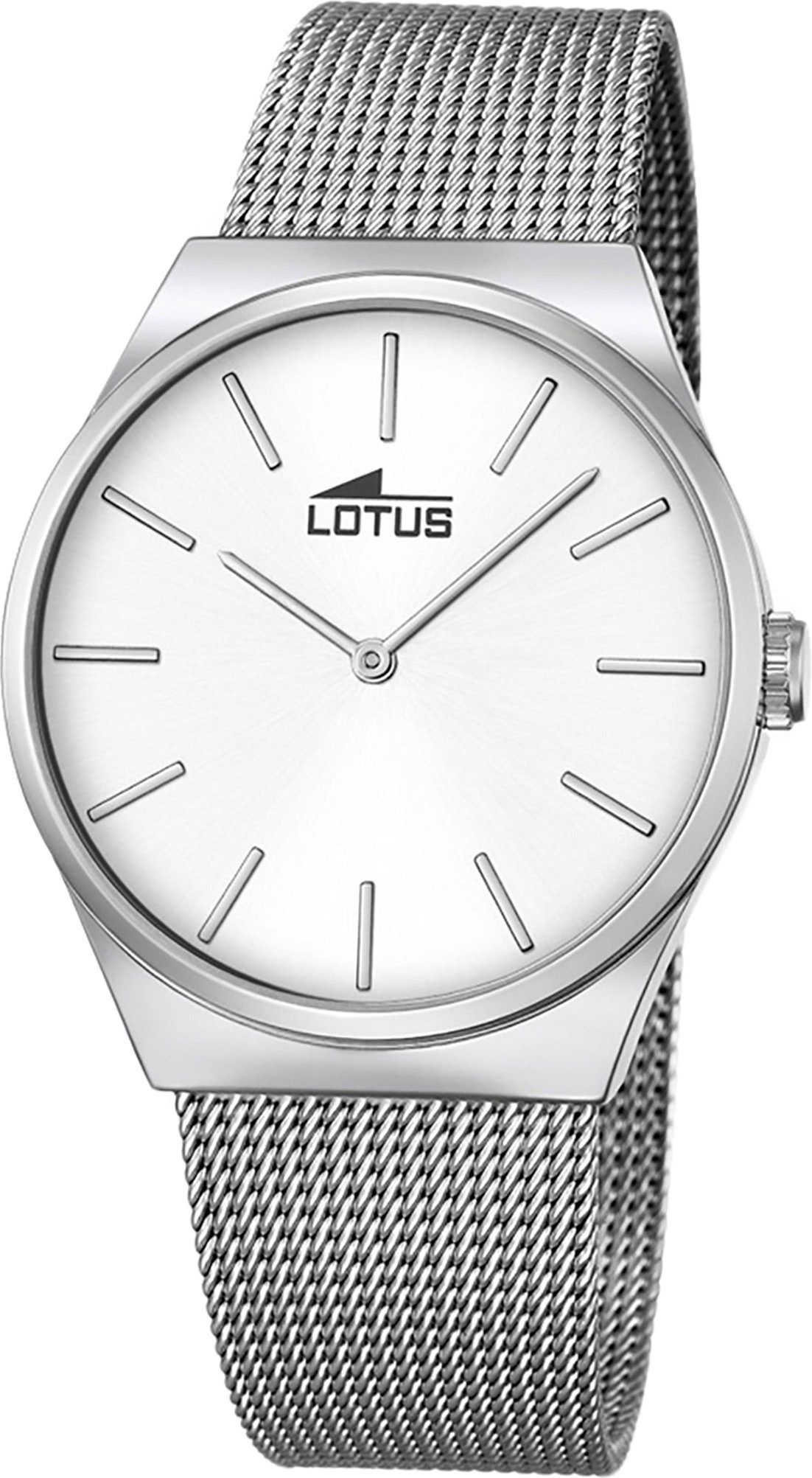 Uhr rundes Unisex Edelstahl Lotus Herren, mittel Damenuhr Lotus 39m mit Edelstahlarmband, (ca. L18285/1, Gehäuse, Quarzuhr