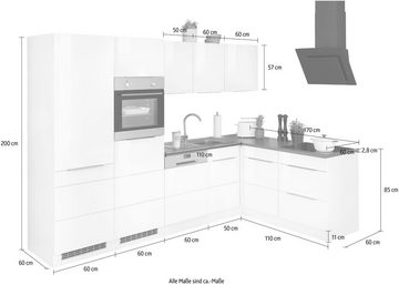 Kochstation Winkelküche KS-Brindisi, mit E-Geräten, Stellbreite 290/170 cm