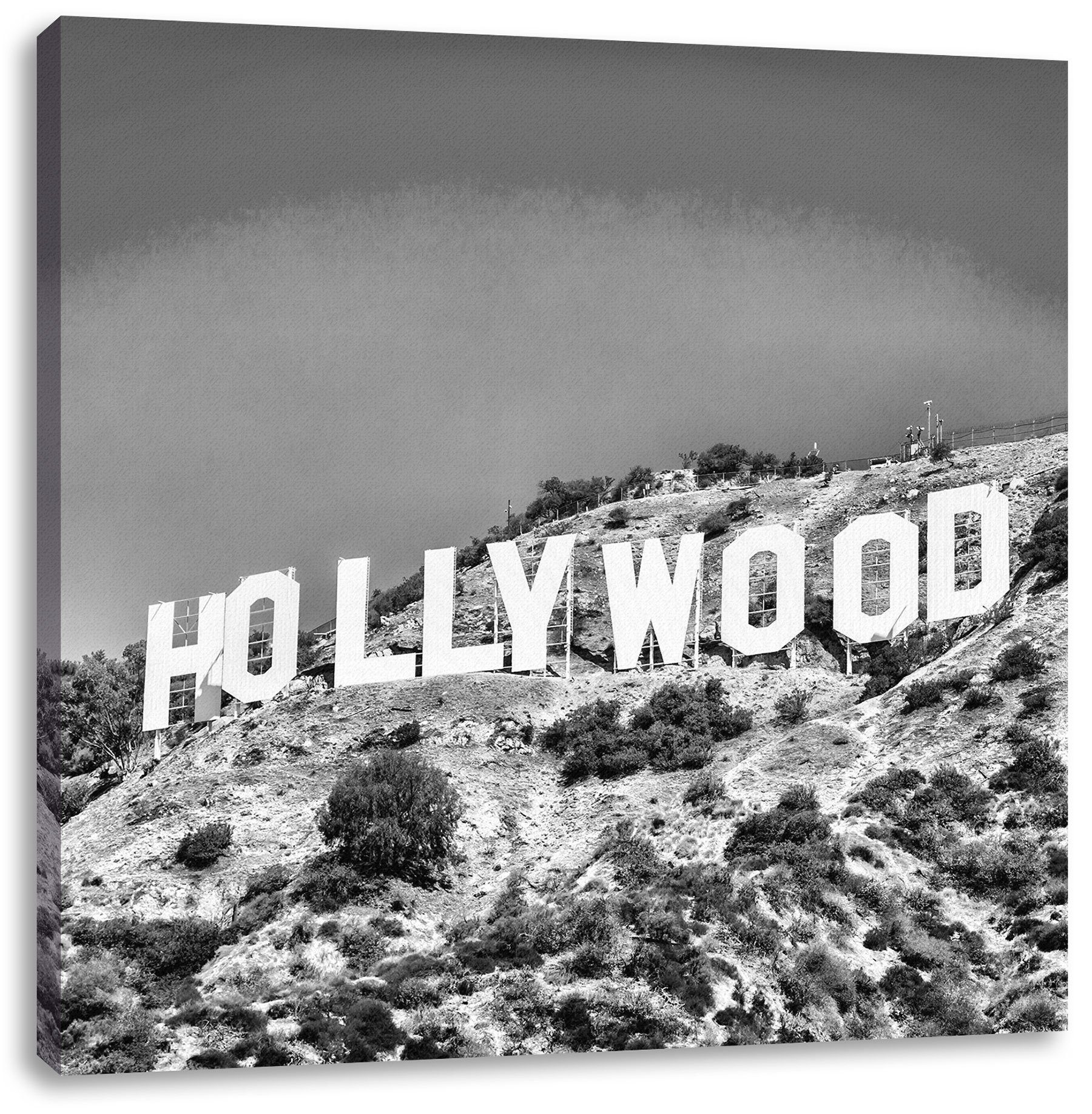 Pixxprint Leinwandbild Hollywood Wahrzeichen, Hollywood Wahrzeichen (1 St), Leinwandbild fertig bespannt, inkl. Zackenaufhänger