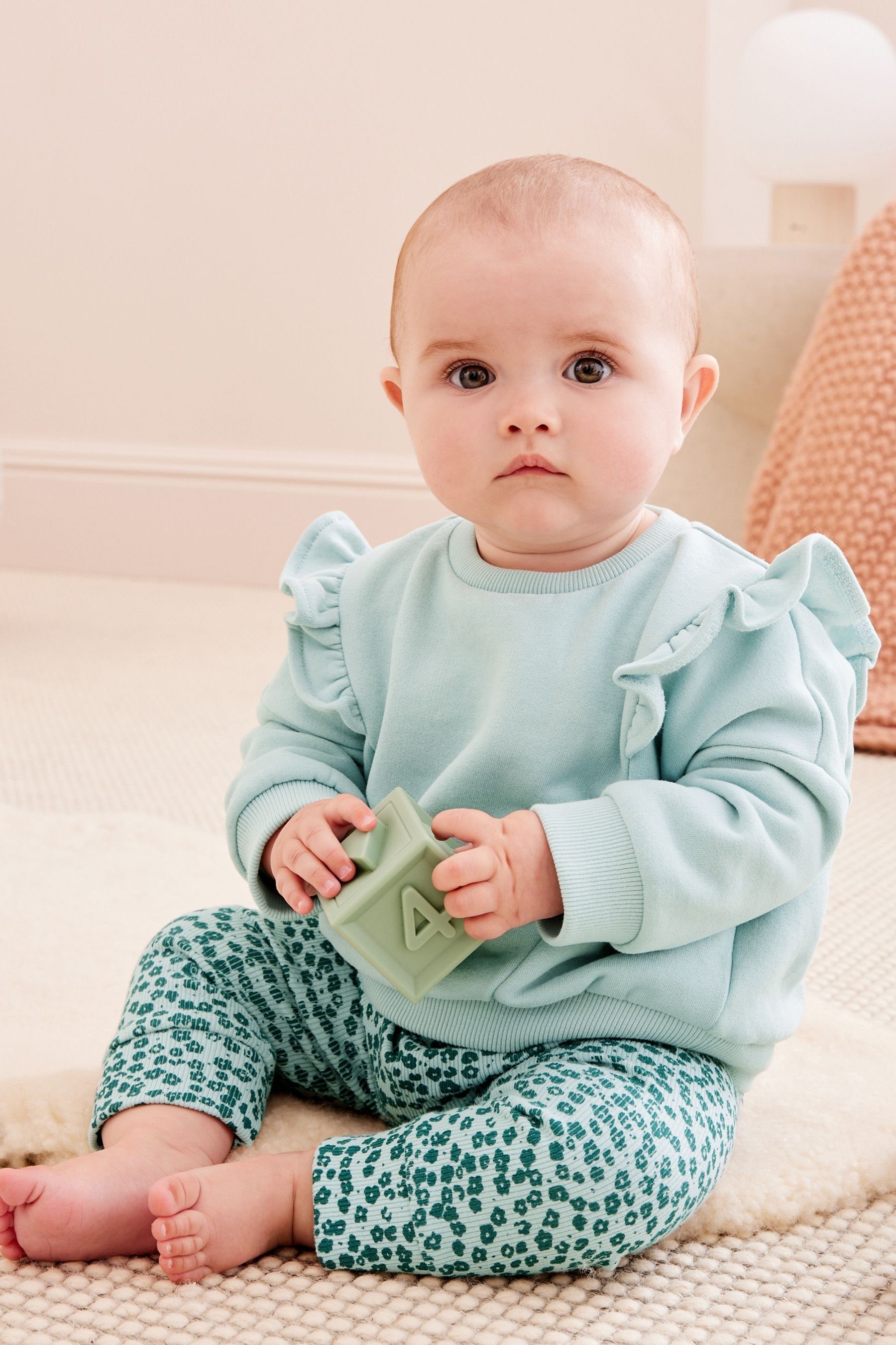 Next Leggings und (2-tlg) Teal Baby-Set 2-teiliges & Blue Shirt Pullover Leggings mit