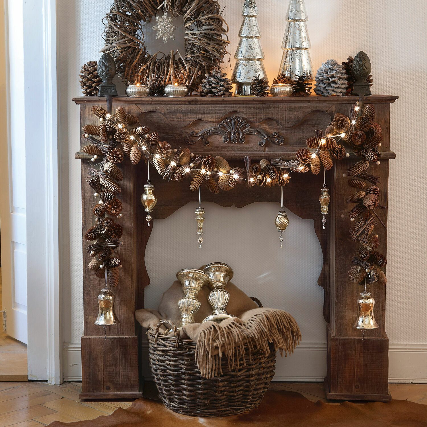 Mirabeau Kaminumbauschrank Dekokamin Margaux, Kaminkonsole aus Holz im Vint günstig online kaufen