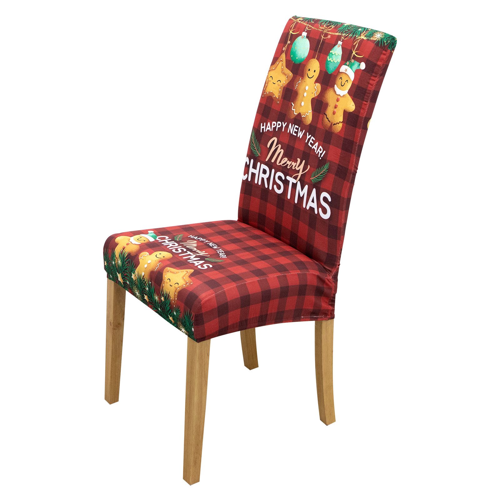 Qelus Stuhlhusse Stuhlhusse Stretch Stuhlhussen Weihnachtsmann Druck 2er/4e günstig online kaufen