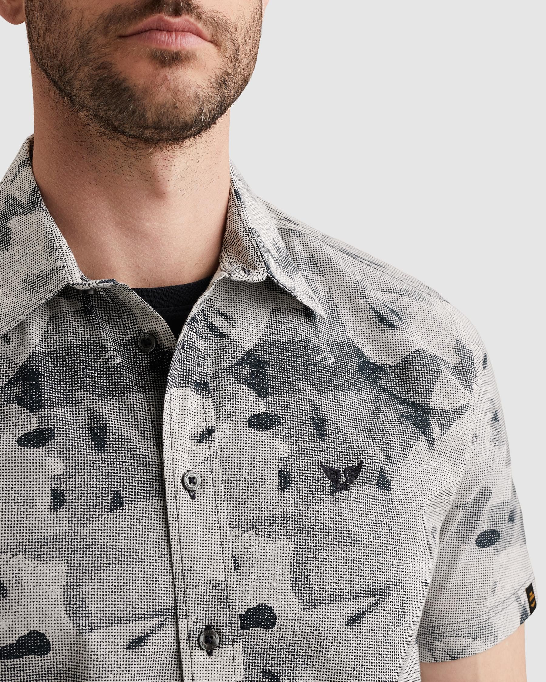 PME LEGEND Kurzarmhemd Short Sleeve Shirt Print on cotton slub mit All-Over Print