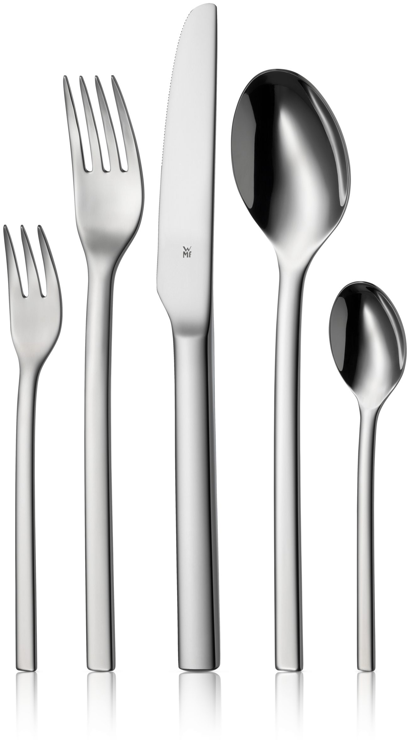 WMF Besteck-Set Tavira Besteck Set, 60-teilig, Cromargan® (60-tlg), 12 Personen, Cromargan Edelstahl rostfrei 18/10, geschmiedete Messer, Monobloc-Messer, glänzend, spülmaschinengeeignet