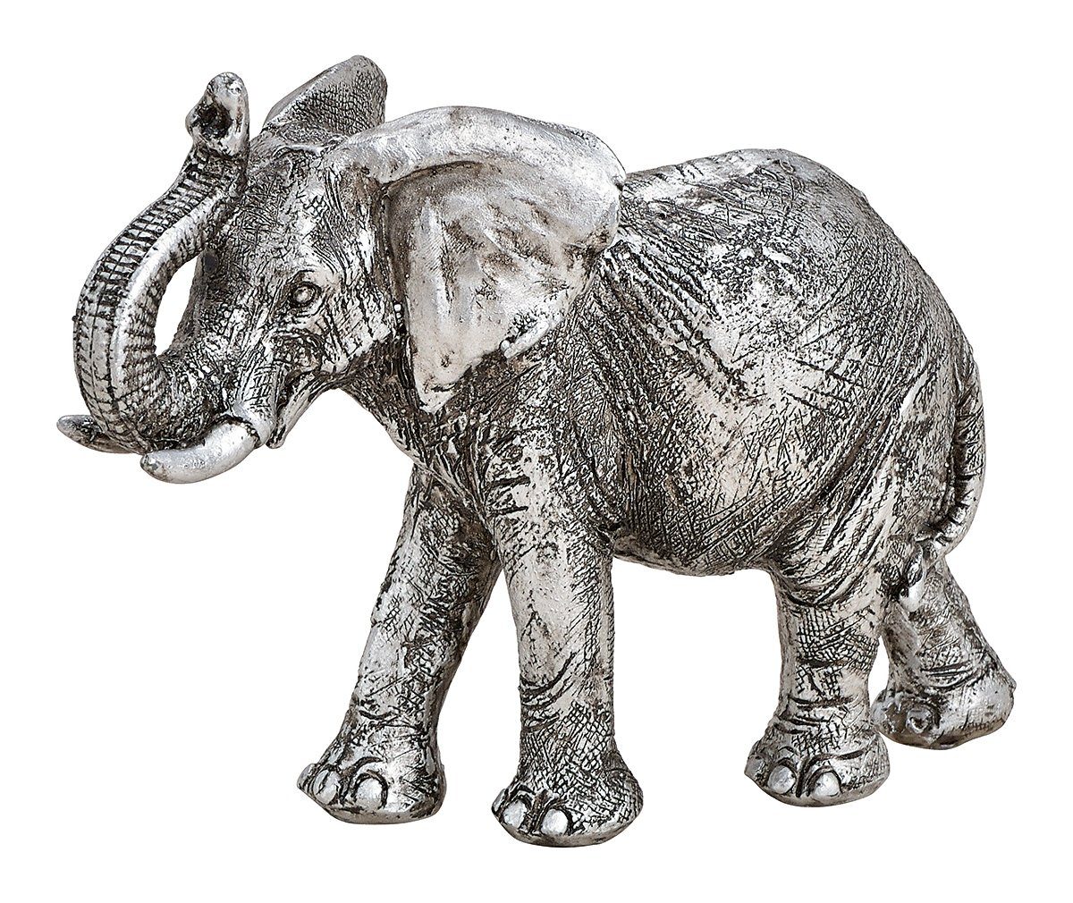 Sonderpreisverkauf NO NAME Tierfigur 16 cm, Elefant-Figur, Baby-Elefant, Sammlerfigur, Weihnachtsfigur Tierfigur, Dekofigur, silber, B