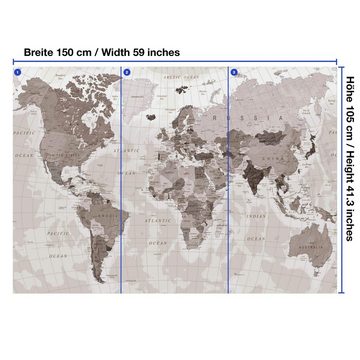 wandmotiv24 Fototapete Weltkarte Globus Atlas, glatt, Wandtapete, Motivtapete, matt, Vliestapete