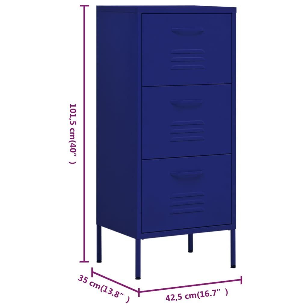 vidaXL Fächerschrank Lagerschrank Marineblau 42,5x35x101,5 Stahl (1-St) cm