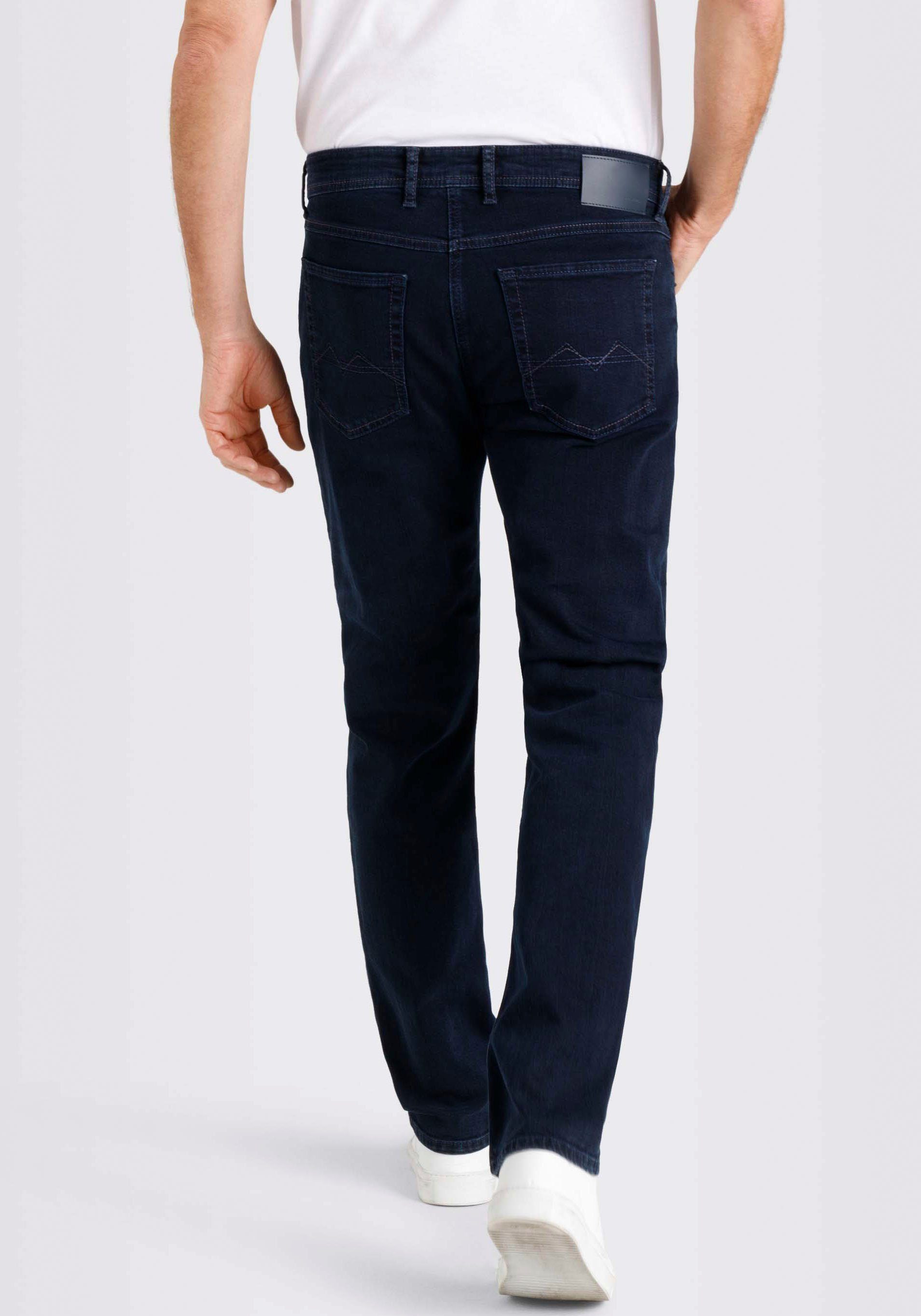 mit Optik, MAC blue-black in gepflegter Stretch Straight-Jeans Arne