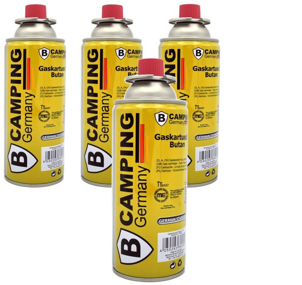 bahama Gaskartusche 4x Gaskartuschel Gasbrenner Camping Gas Butan 227 ml für Gaskocher, 4 St.