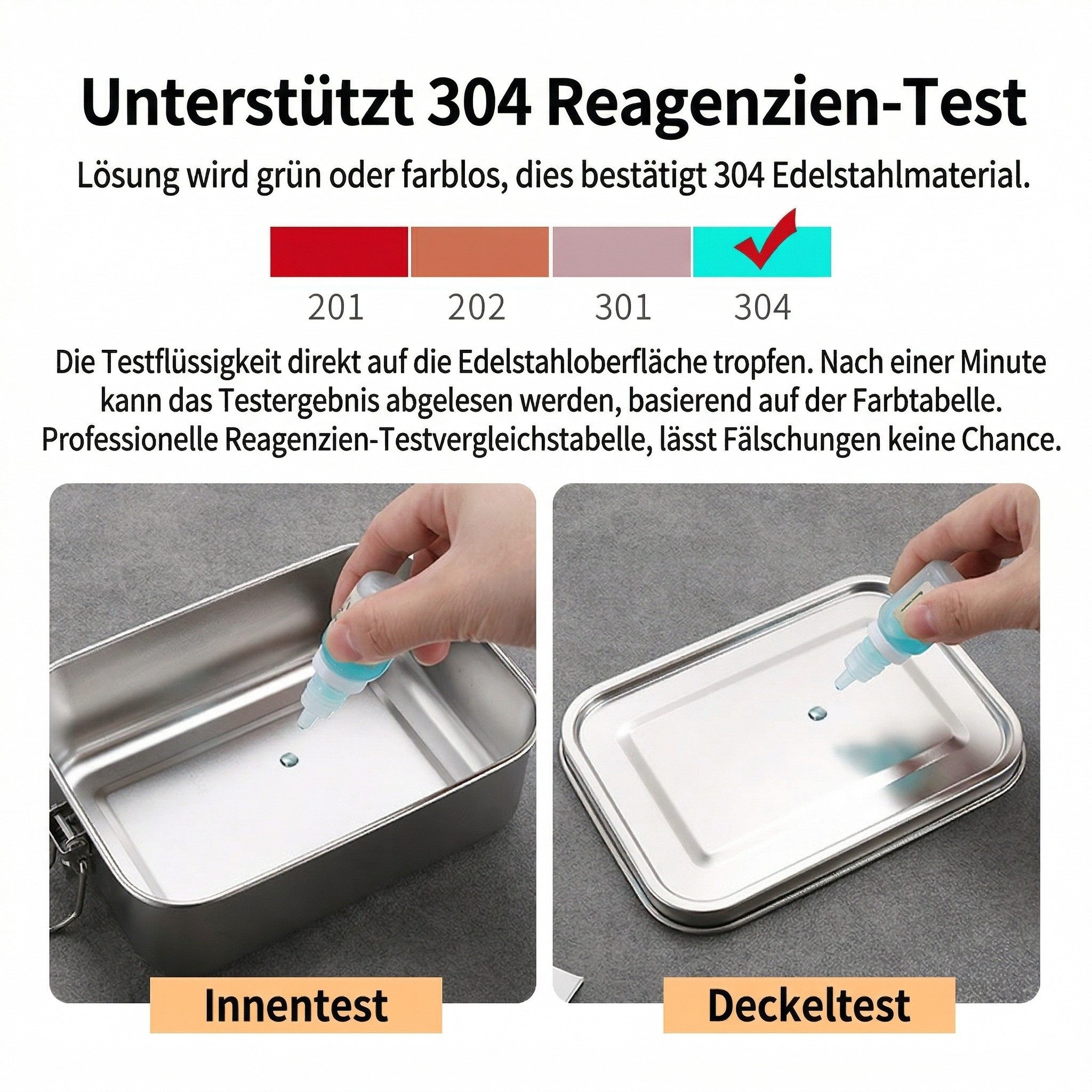 JASLIFE Lunchbox 304 Edelstahl Bento Box, auslaufsichere Lunchbox mit Trennfach, robust, hygienisch, leicht zu reinigen, für unterwegs geeignet