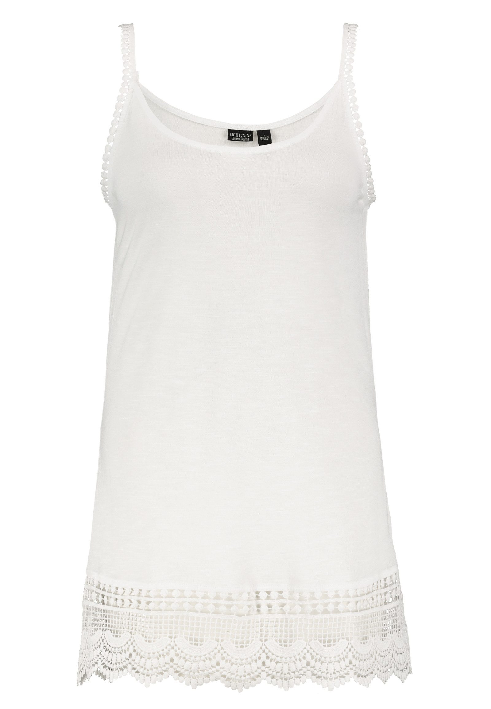 Eight2Nine Shirtkleid 2er-Set Spaghetti Top mit Häkelspitze und Spitzensaum günstig online kaufen