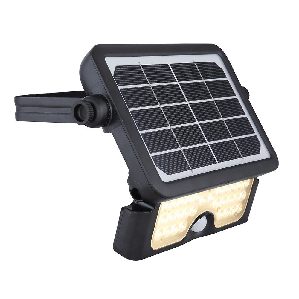 Schalter Solarleuchte Baustrahler verbaut, Warmweiß, Solarlampe LED fest Sensor Solarleuchte, LED-Leuchtmittel LED etc-shop Schwenkbar