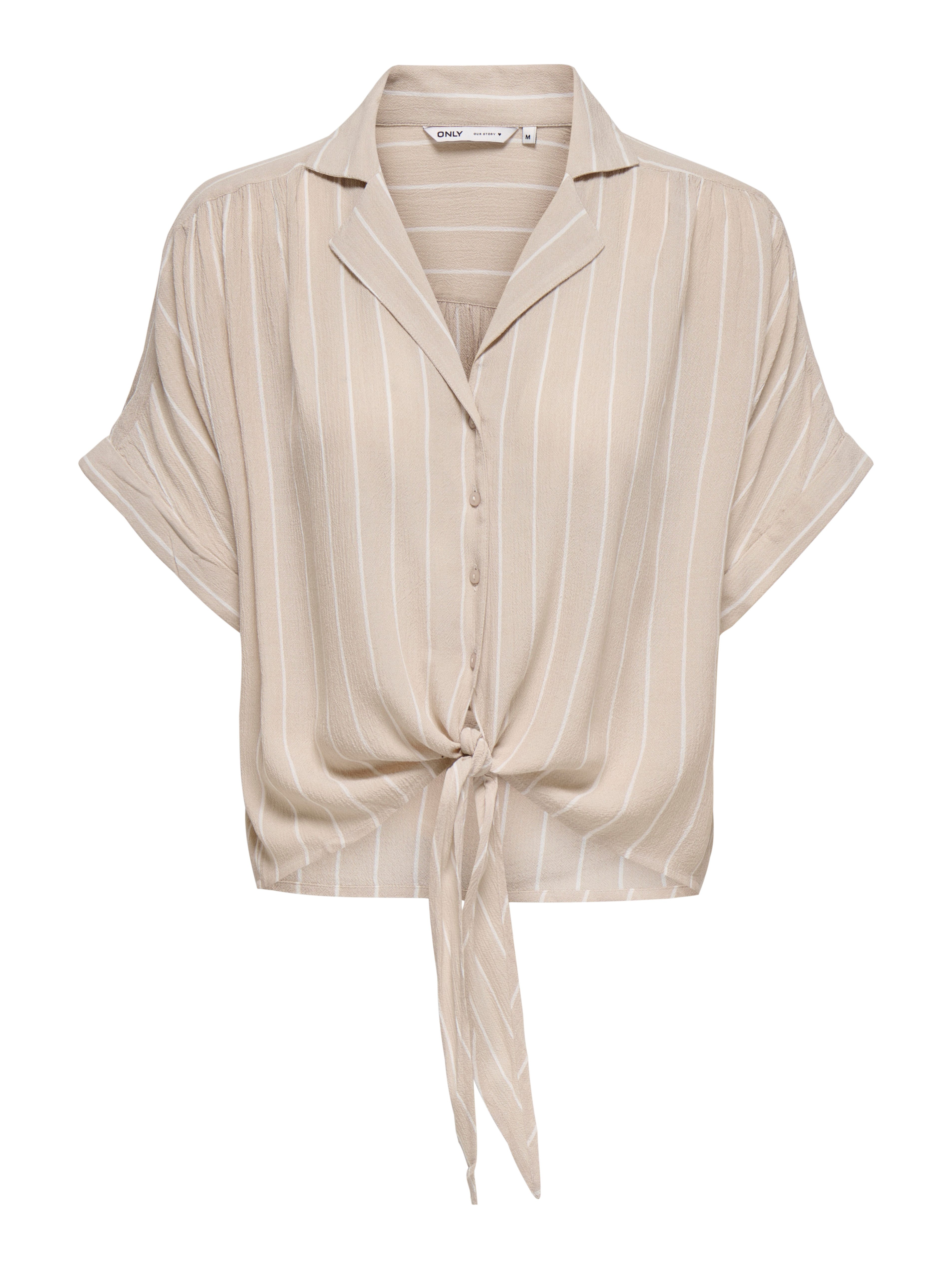 ONLY Kurzarmbluse ONLPAULA LIFE S/S TIE SHIRT WVN NOOS Viskose, regular fit