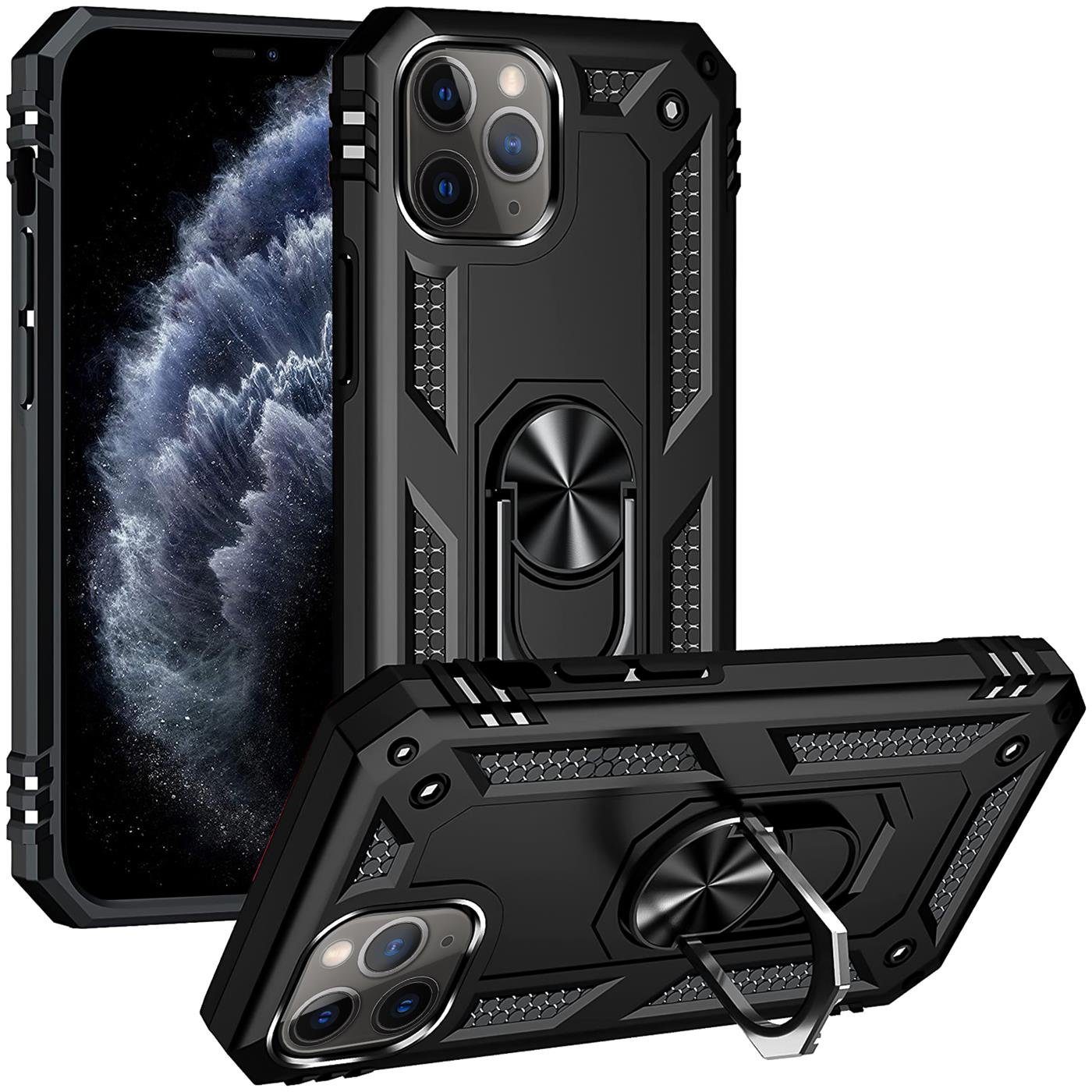CoolGadget Handyhülle Armor Shield Case für Apple iPhone 11 Pro Max 6,5 Zoll, Outdoor Cover Magnet Ringhalterung Handy Hülle für iPhone 11 Pro Max