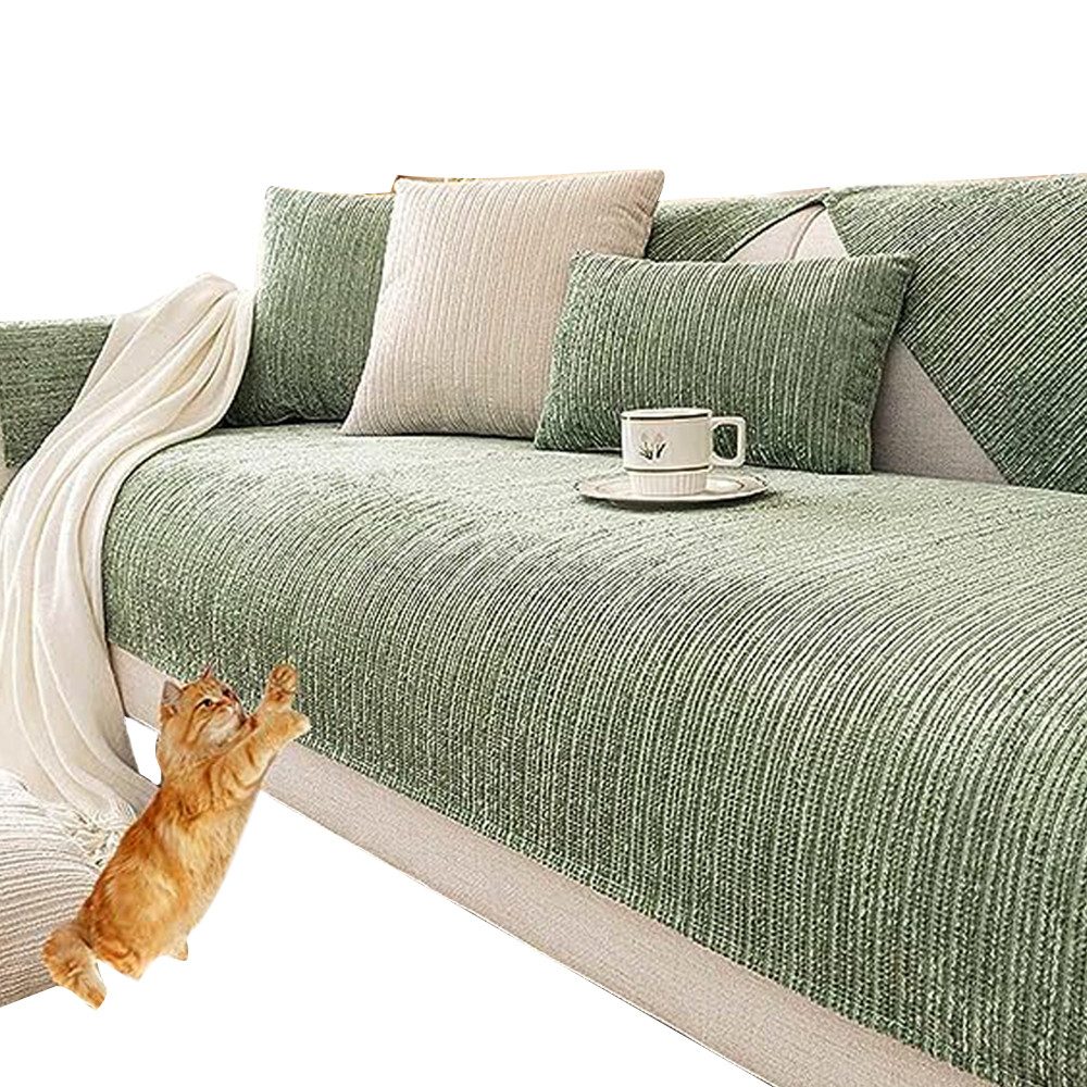 Diwzbyn Sofaschoner Sofadecke, Sofadecken Für Sitzfläche, Sofaschoner rutschfest, Sofa Überzug, Chenille Sofabezug l Form, Sofa Überwurfdecke