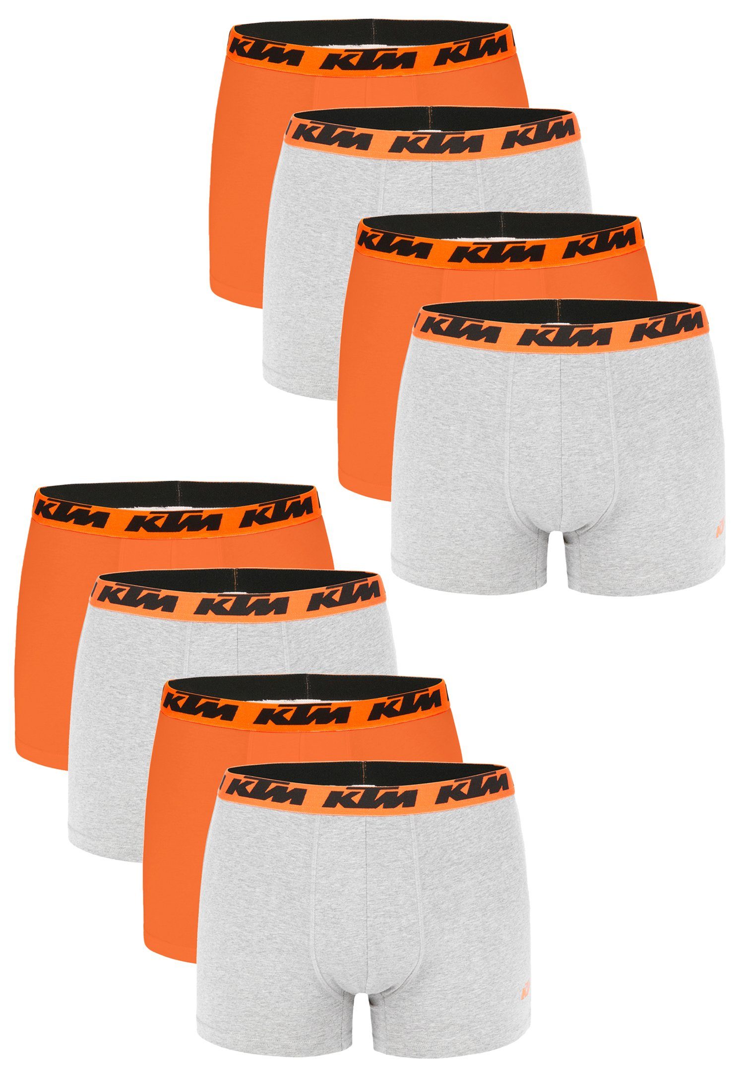 KTM Boxershorts 8er Pack Boxer Man Cotton (Set, 8-St., 8er-Pack) Light Grey / Orange2