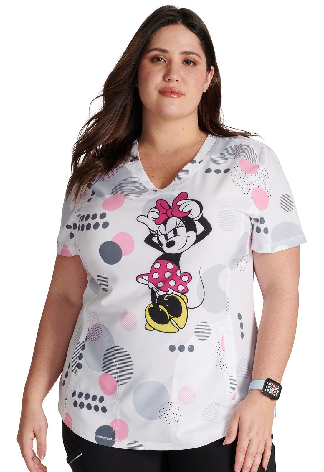 Kasack Bunt Minnie bedruckter Motiv Funktionsbluse "Running mit Maus" Damen Circles Kasack Cherokee