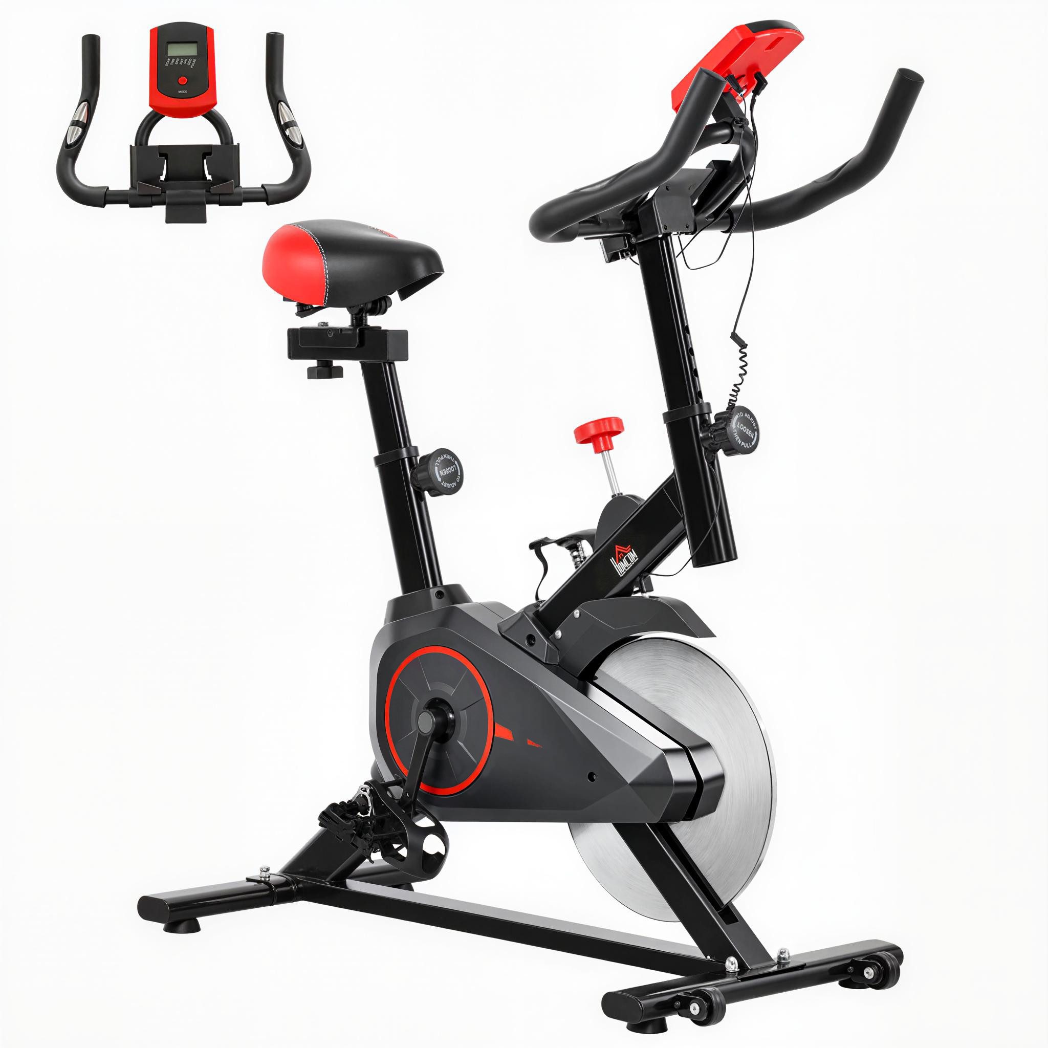 Heimtrainer Heimtrainer, Fitness mit Pulsmesser, LCD Display, Ipad Halter