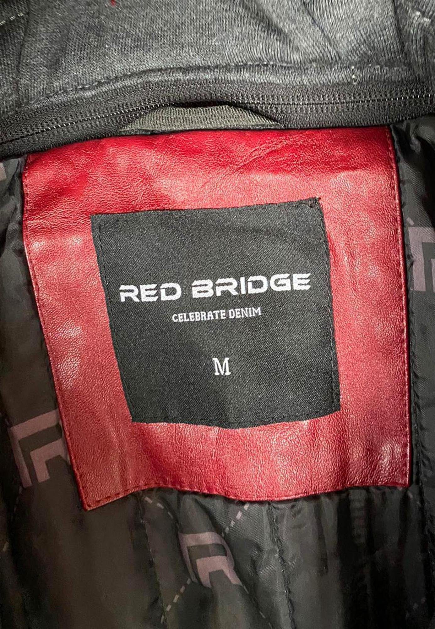 RedBridge Lederimitatjacke in Lederoptik mit Kapuzen-Einsatz und Stepp-Details Robust, strapazierfähig, langlebig