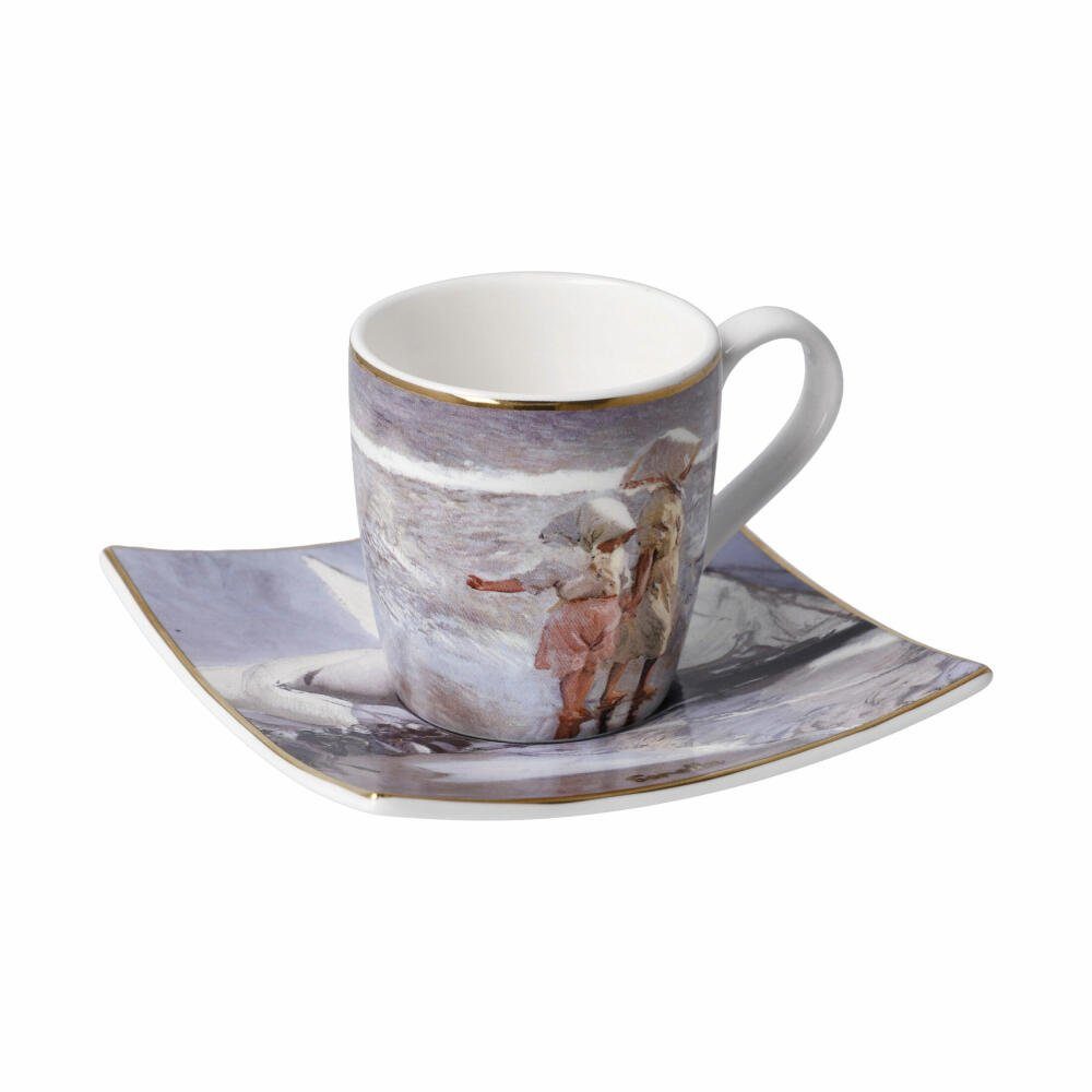 Goebel Espressotasse Joaquin Sorolla - Schwestern am Strand, Fine Bone China