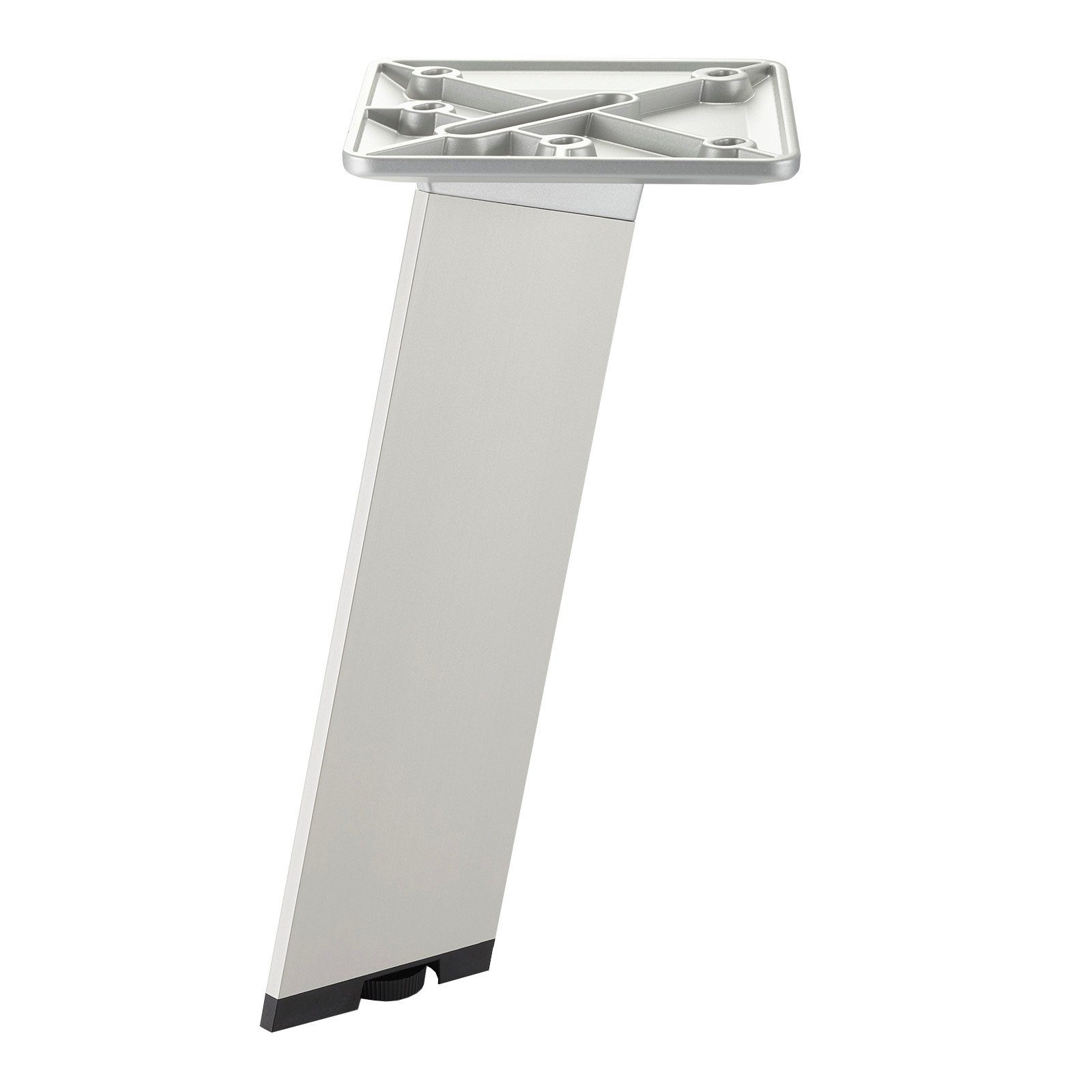 SO-TECH® Möbelfuß STAIR Höhe 250 mm, höhenverstellbar bis 20 mm, bis 20 kg, Edelstahloptik, mit Bodengleiter