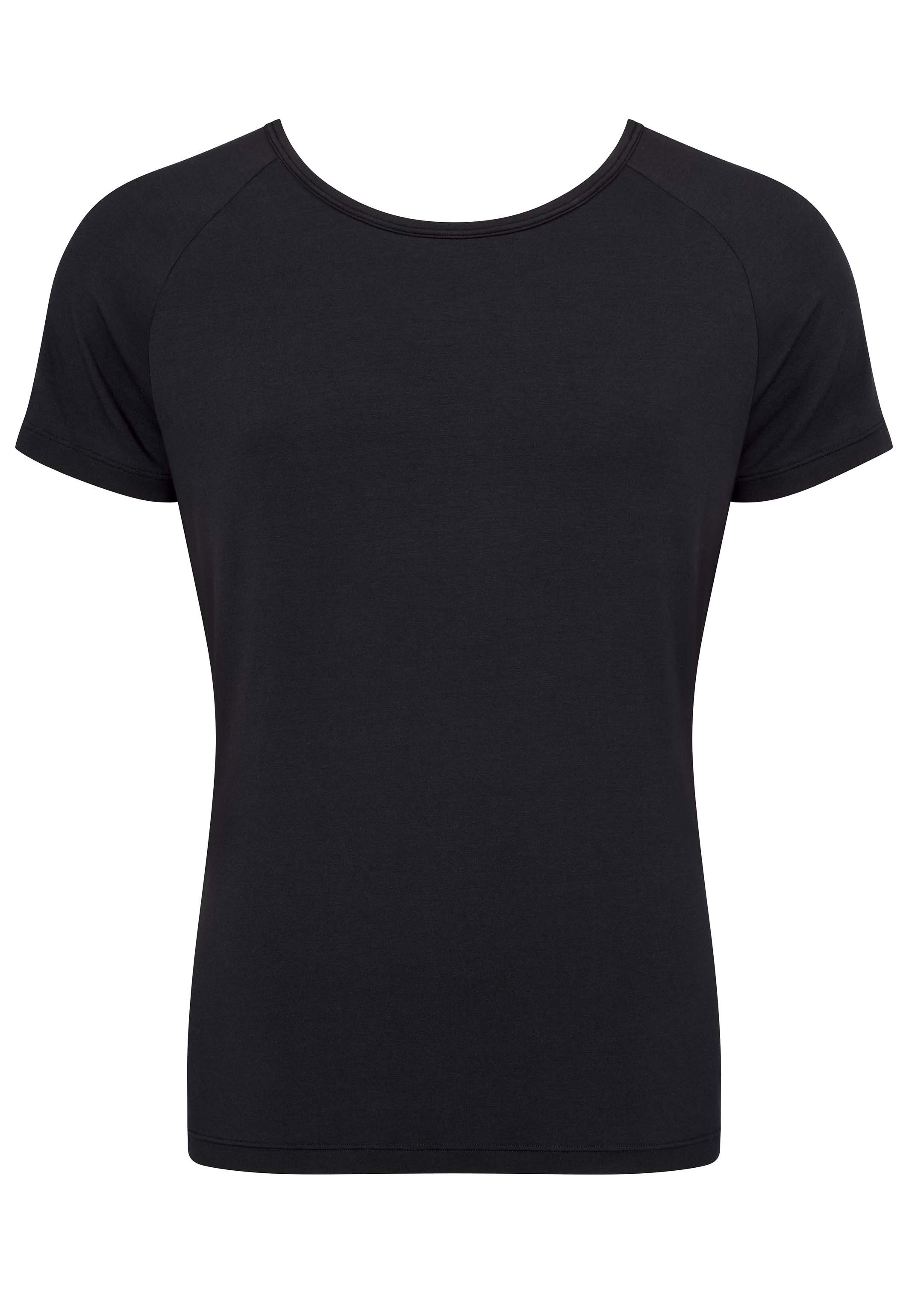 Sloggi Unterhemd Ever Soft - kurzen Unterhemd Shirt (1-St) Schwarz Kurzarm mit / Ärmeln Unterhemd