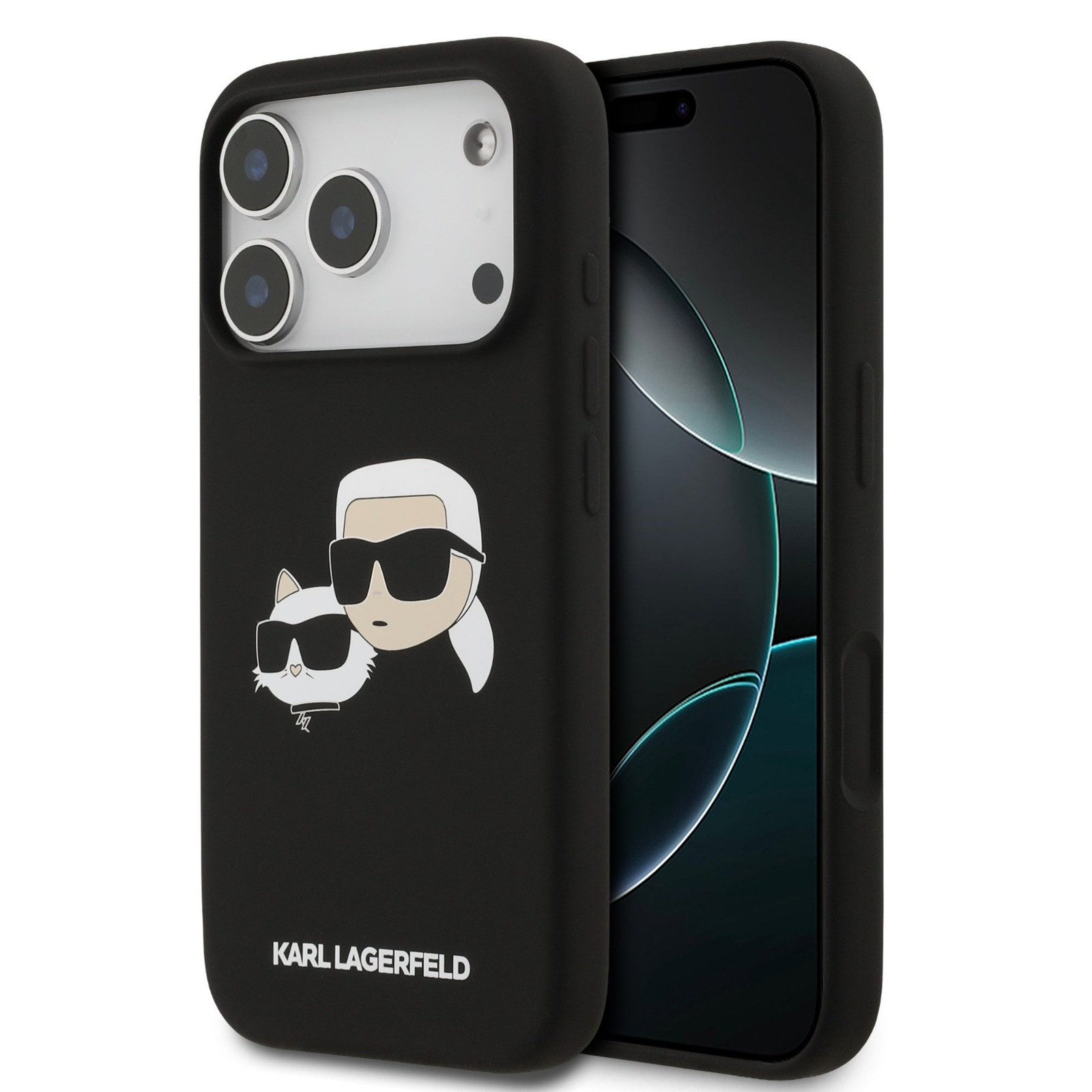 KARL LAGERFELD Handyhülle Case MagSafe iPhone 17 Pro Silikon Karl Katze schwarz 6,3 Zoll, Kantenschutz