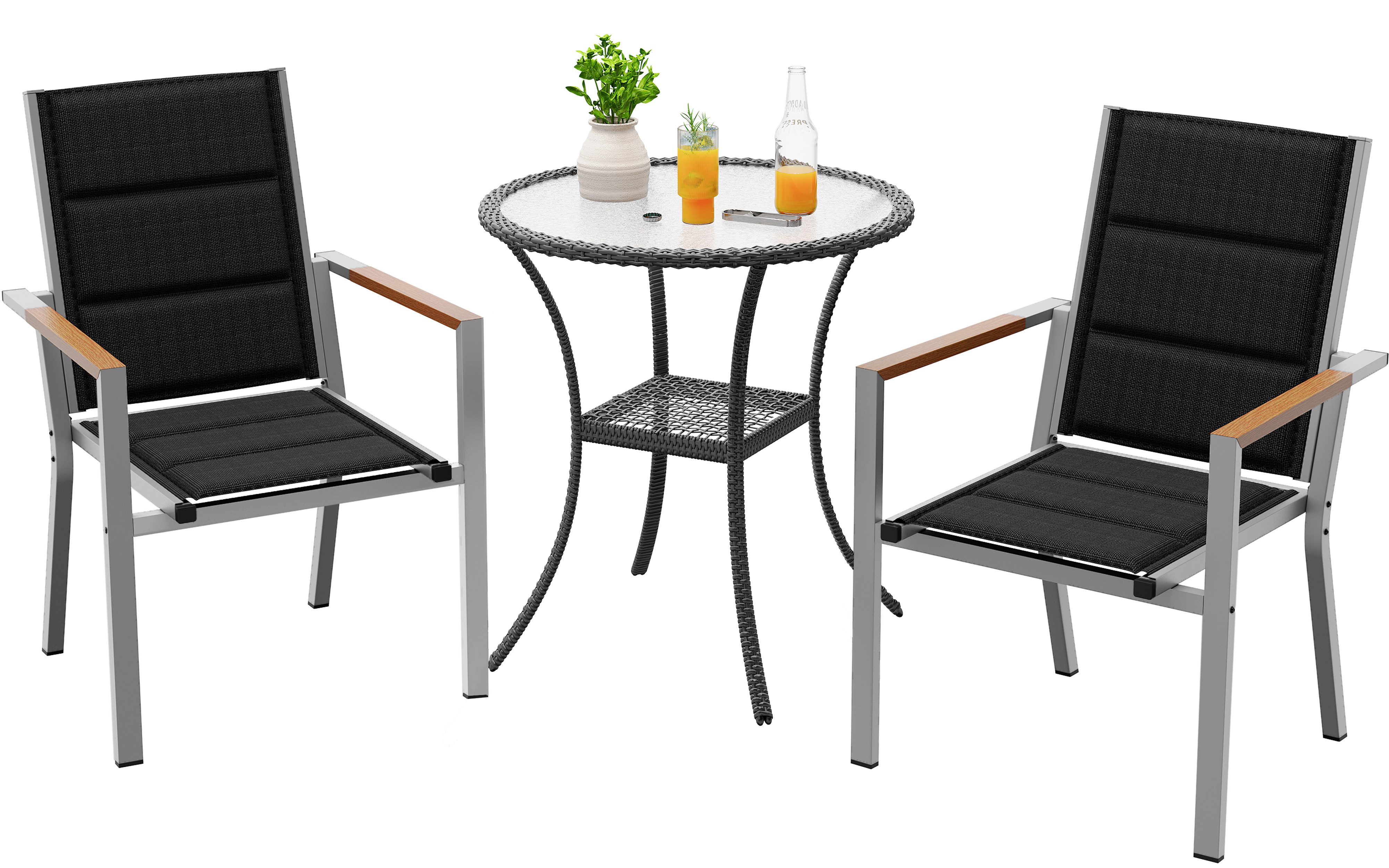 HOMALL Gartenstuhl Balkonstühle (2er Set) Stapelbare günstig online kaufen