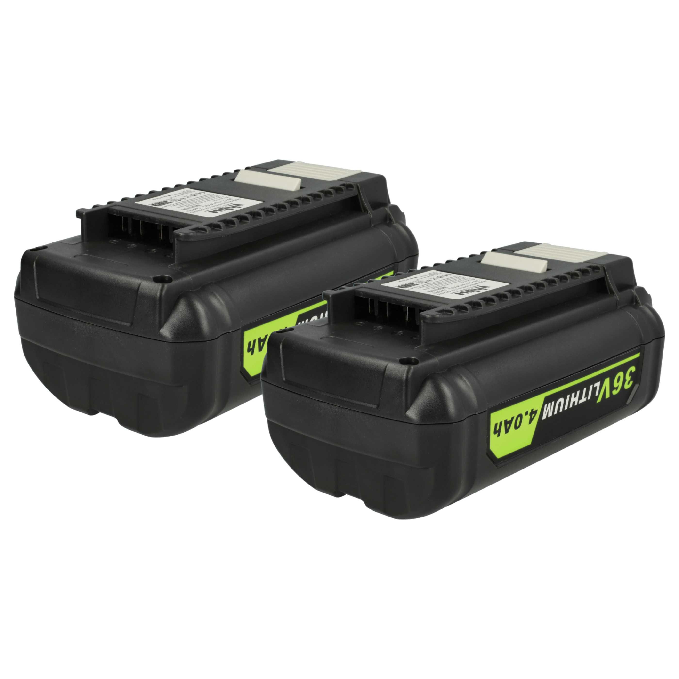 vhbw Akku passend für Ryobi RBV36B, RCS36, RCS36X3550HI, 625 CFM, R40402, Akku Akku Li-Ion 4000 mAh (36 V, 2 St), Leistungsfähige Austausch-Akkus für, Wiederaufladbar, Jede